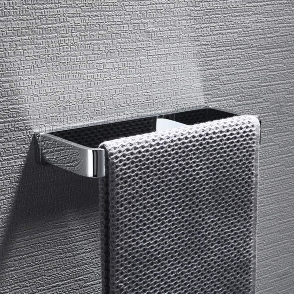 Polished Chrome Brass Square Hand Towel Holder - Wall Mounted Bathroom Towel Ring for Modern Homes | Perfect for Guest Bathrooms, Powder Rooms & Spa-Style Decor