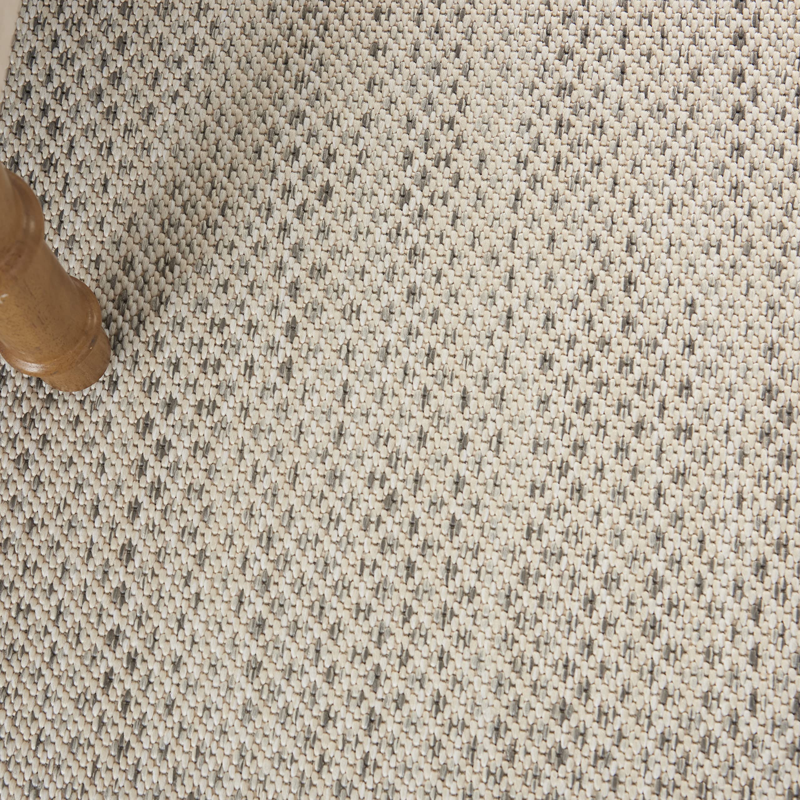 Nourison Courtyard 7' x 10' Indoor/Outdoor Area Rug - Ivory Silver Geometric Design, Easy to Clean & Non-Shedding | Perfect for Living Room, Bedroom, Dining Room, Deck, Patio & Backyard | Adds Style & Comfort to Your Home Decor