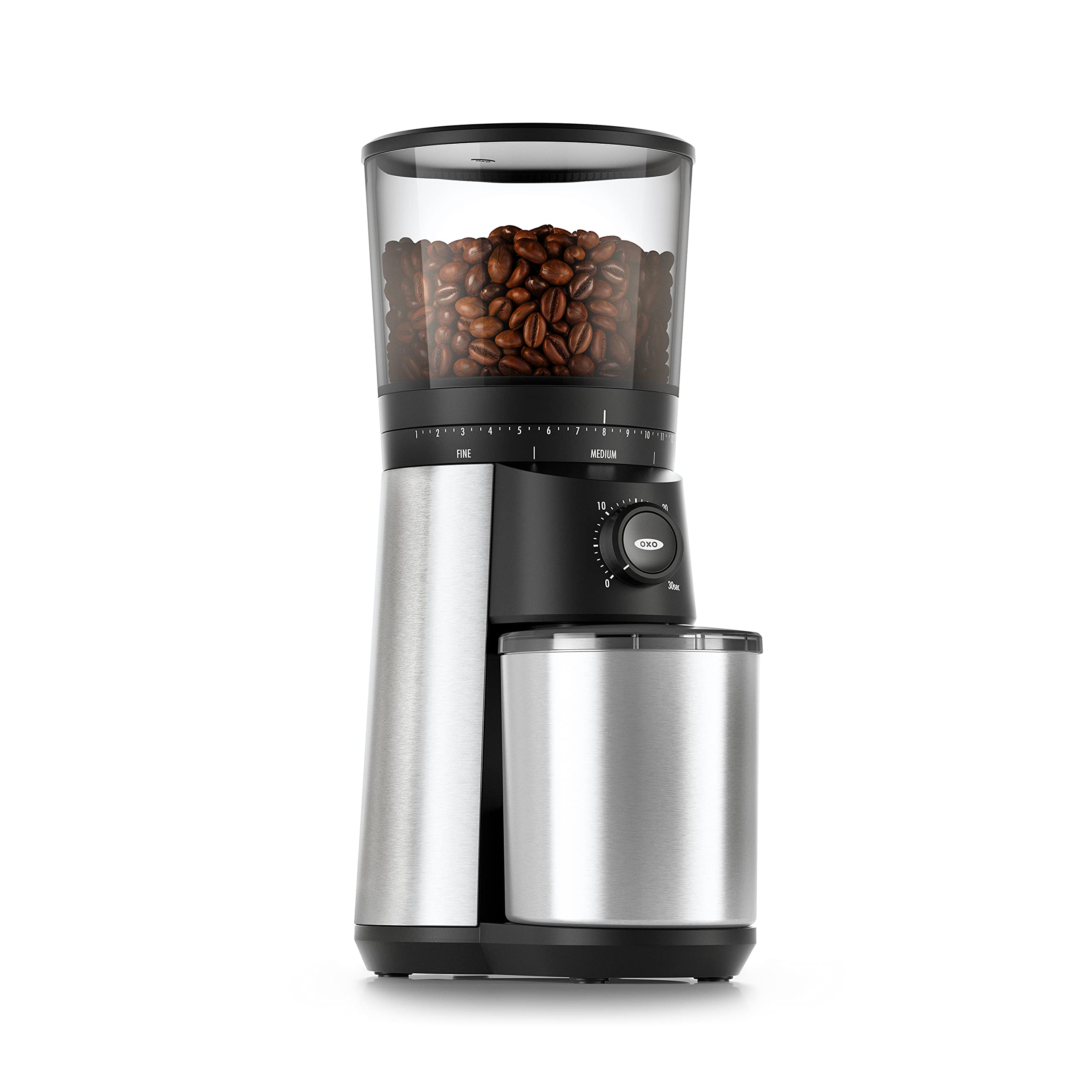 OXO Brew Conical Burr Coffee Grinder - Adjustable Precision Grinder for Espresso, Drip & French Press - Quiet Operation with 15 Settings - Perfect for Home Baristas & Coffee Enthusiasts