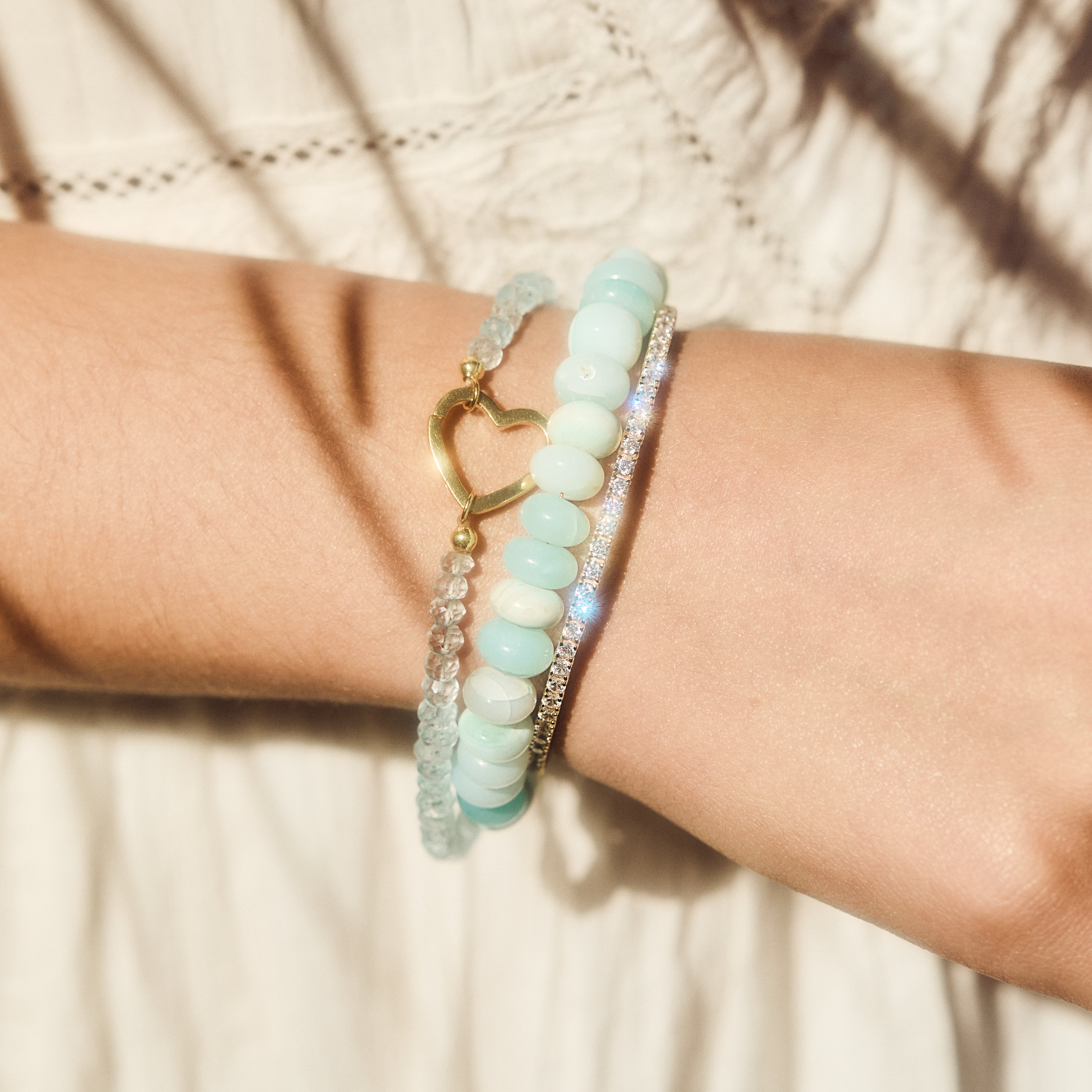 Blue Opal Beaded Bracelet for Women - Handmade Healing Crystal Jewelry for Meditation & Positive Energy - Perfect for Yoga, Spiritual Gifts & Boho Fashion