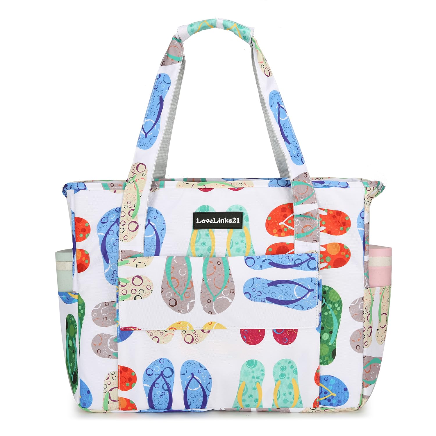 **Waterproof Sand-Resistant Women's Beach Tote Bag with Zipper - Gym, Grocery & Travel Essentials - Perfect for Pool, Beach & Outdoor Activities**