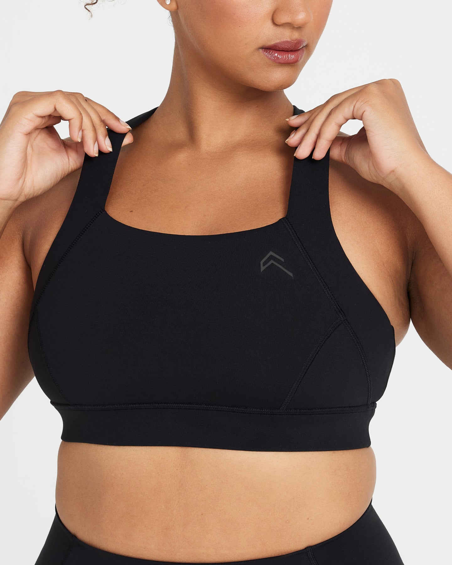 Timeless Wide Strap Sports Bra for Women - High Support Workout Bra in Black | Perfect for Yoga, Running & Gym Training