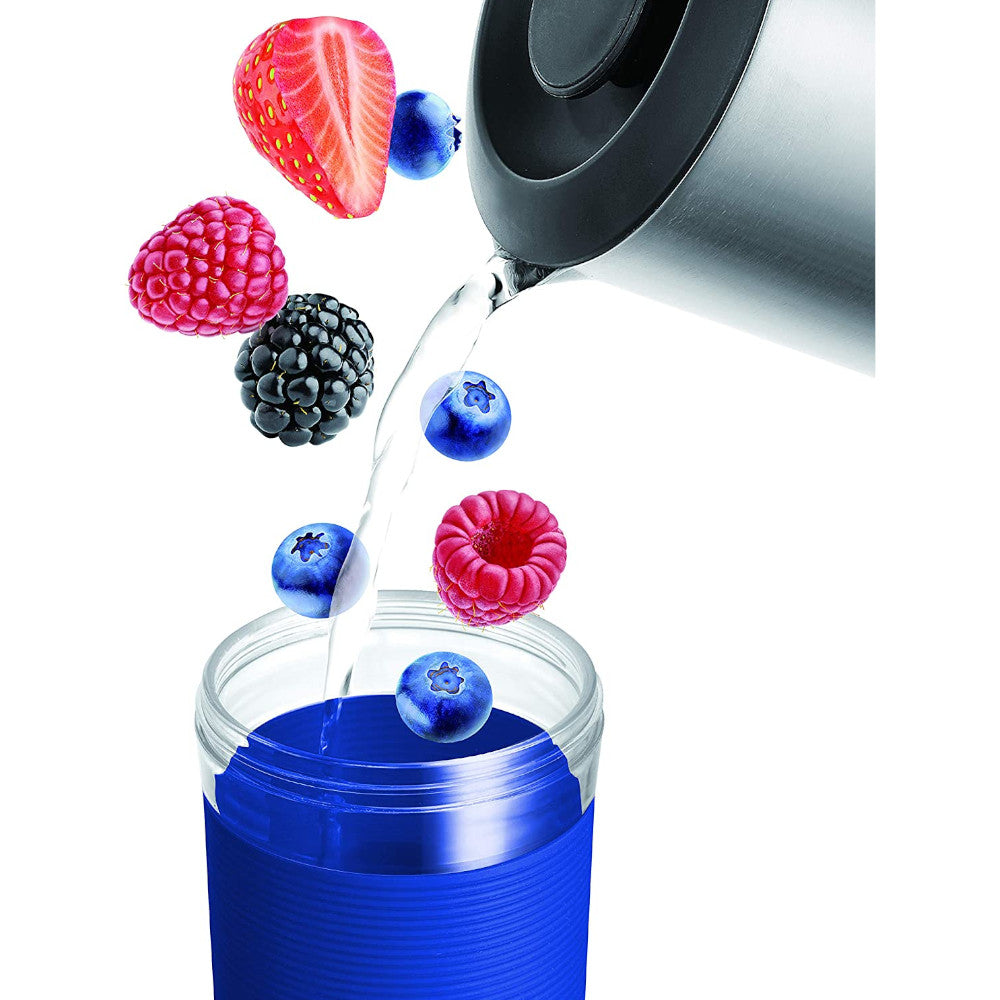 SALTON BL2045RD Portable Personal Blender - 350W Powerful Smoothie Maker for Shakes, Juices & Protein Drinks - Compact Travel Blender for Home, Office & Gym - BPA-Free Tritan Cup - Easy Clean - Blue
