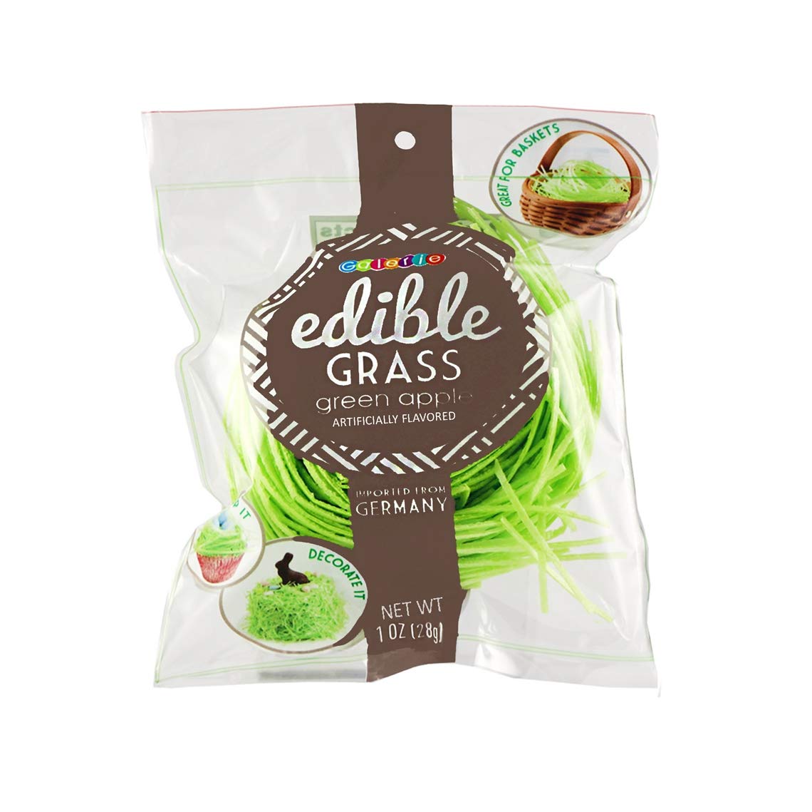 Green Apple Flavored Edible Easter Basket Candy Grass - 2 Pack - Perfect for Easter Baskets, Party Favors & Spring Celebrations