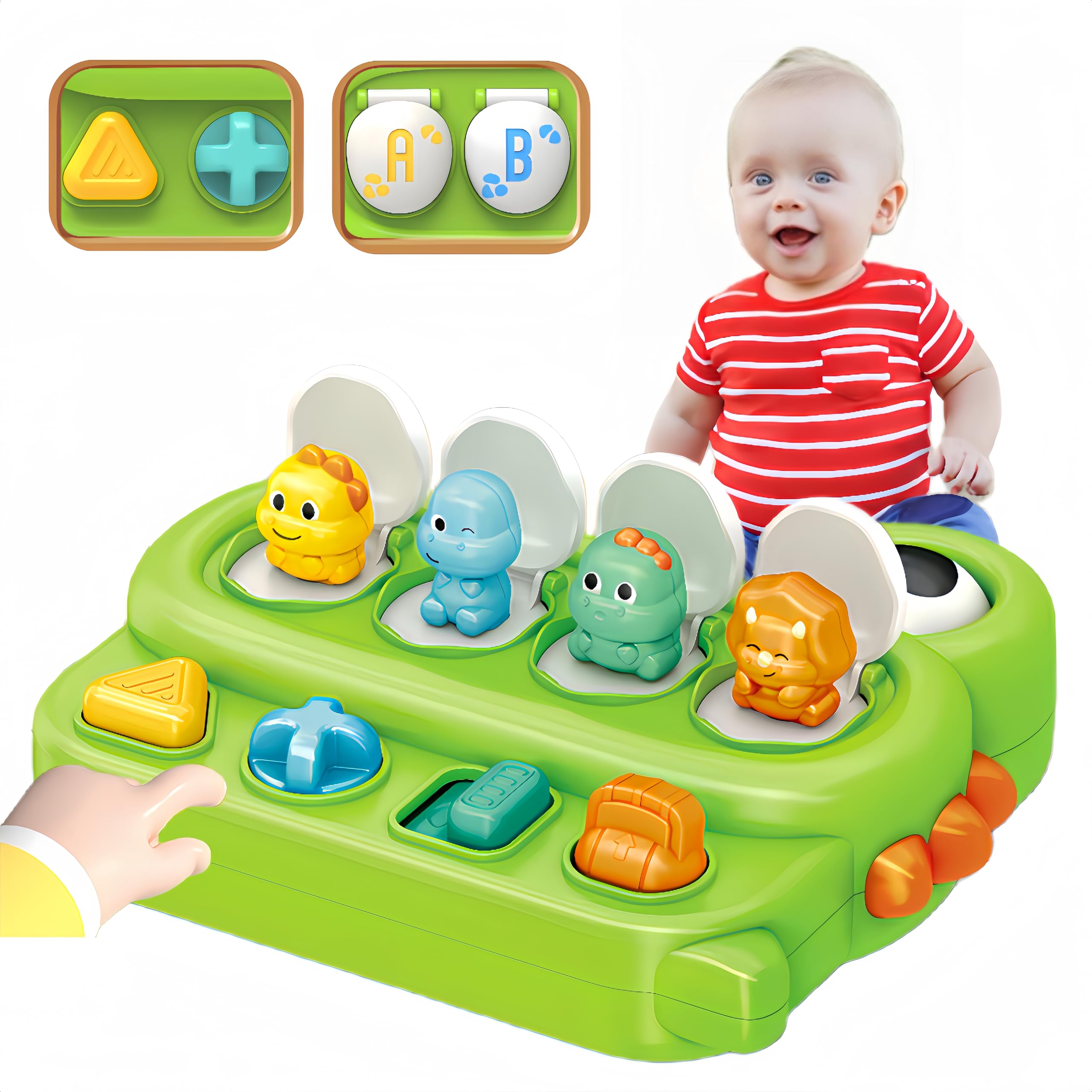 Bearbao Interactive Pop Up Sensory Toys for Toddlers 1-3 Years Old - Montessori Cause & Effect Learning Toys for Baby Boys & Girls 6-18 Months - Early Educational Developmental Toys for Infants - Perfect for Playtime, Sensory Exploration & Montessori Learning Activities