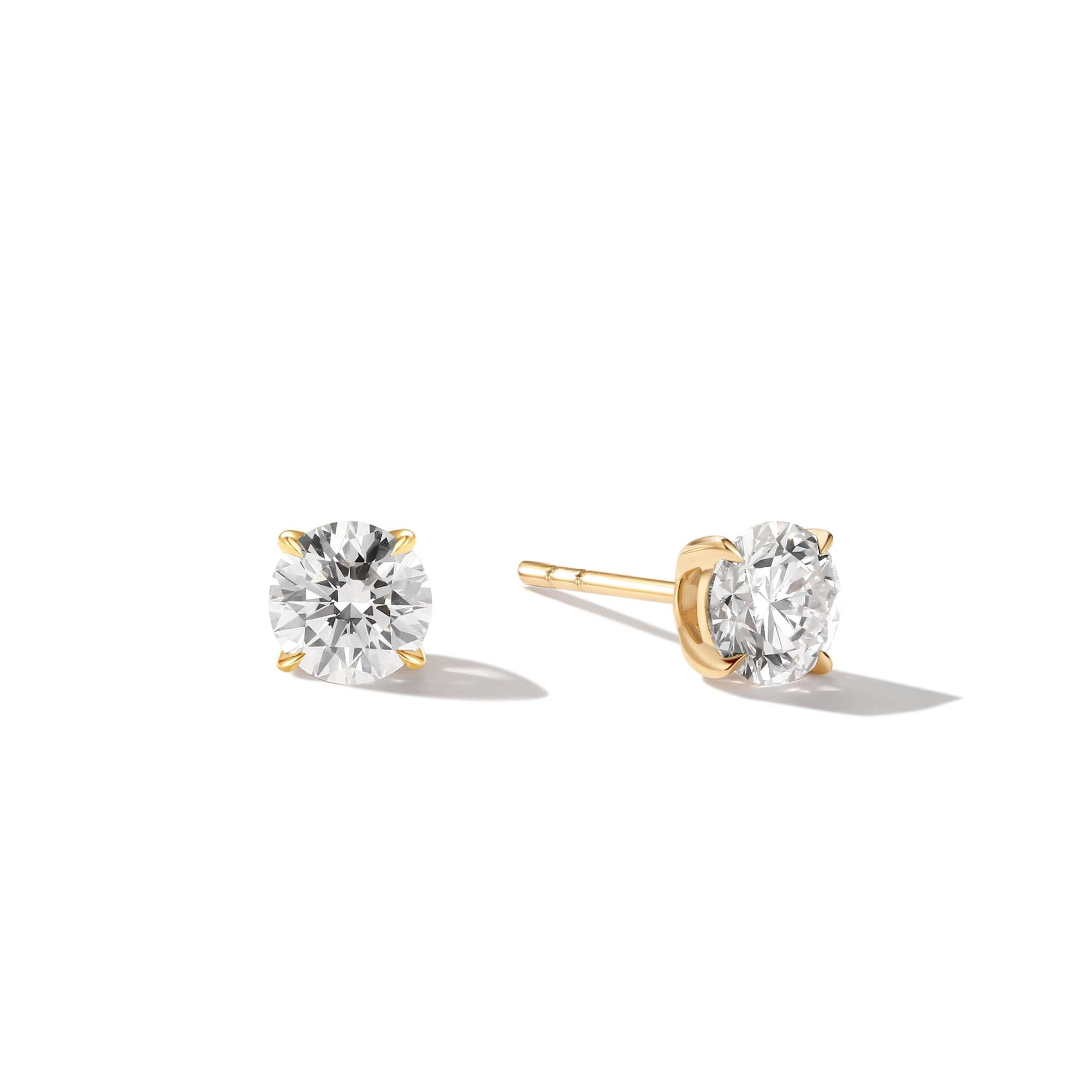 0.2-1.0 Carat Lab Grown Diamond Stud Earrings in 14K Real Gold - D-E Color VS Clarity 4-Prong Fine Jewelry for Women | Anniversary, Birthday, Valentine's Day Gifts for Her | Perfect for Weddings, Parties & Special Occasions