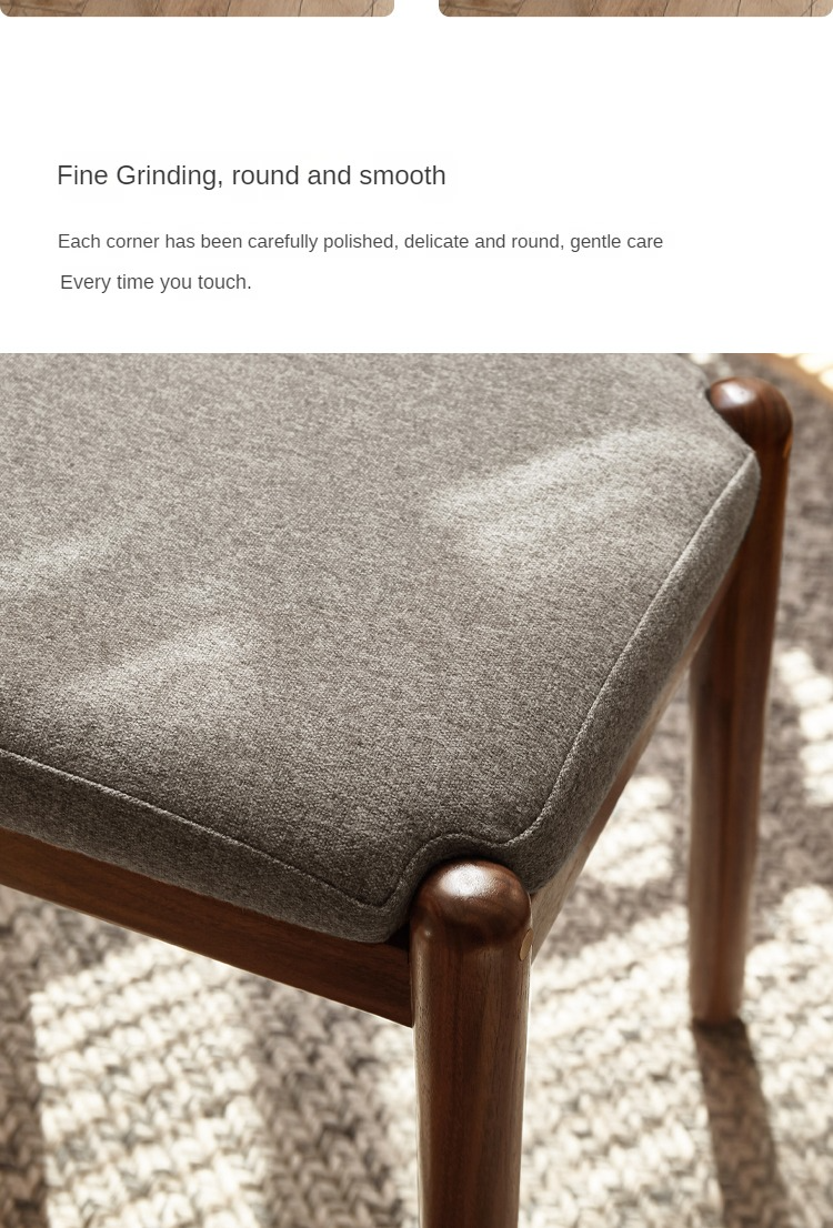 Premium Black Walnut Solid Wood Square Makeup Stool - Durable Vanity Seat with Storage for Bedroom, Bathroom & Dressing Room - Natural Wooden Stool for Makeup Table, Vanity Desk & Dressing Area