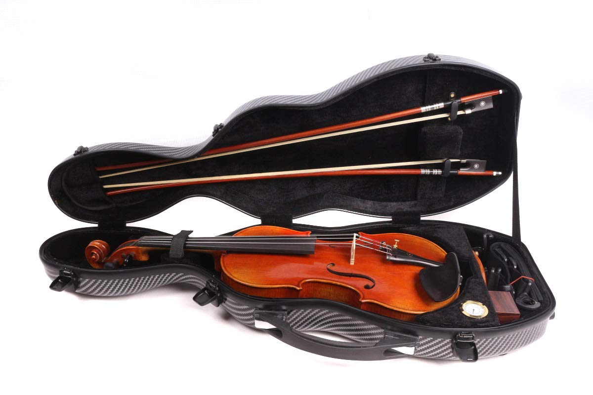 Yinfente 4/4 Full Size Carbon Fiber Violin Case - Lightweight Violin Bag with Backstrap Handle & Shoulder Strap | Professional Violin Storage & Travel Protection for Musicians