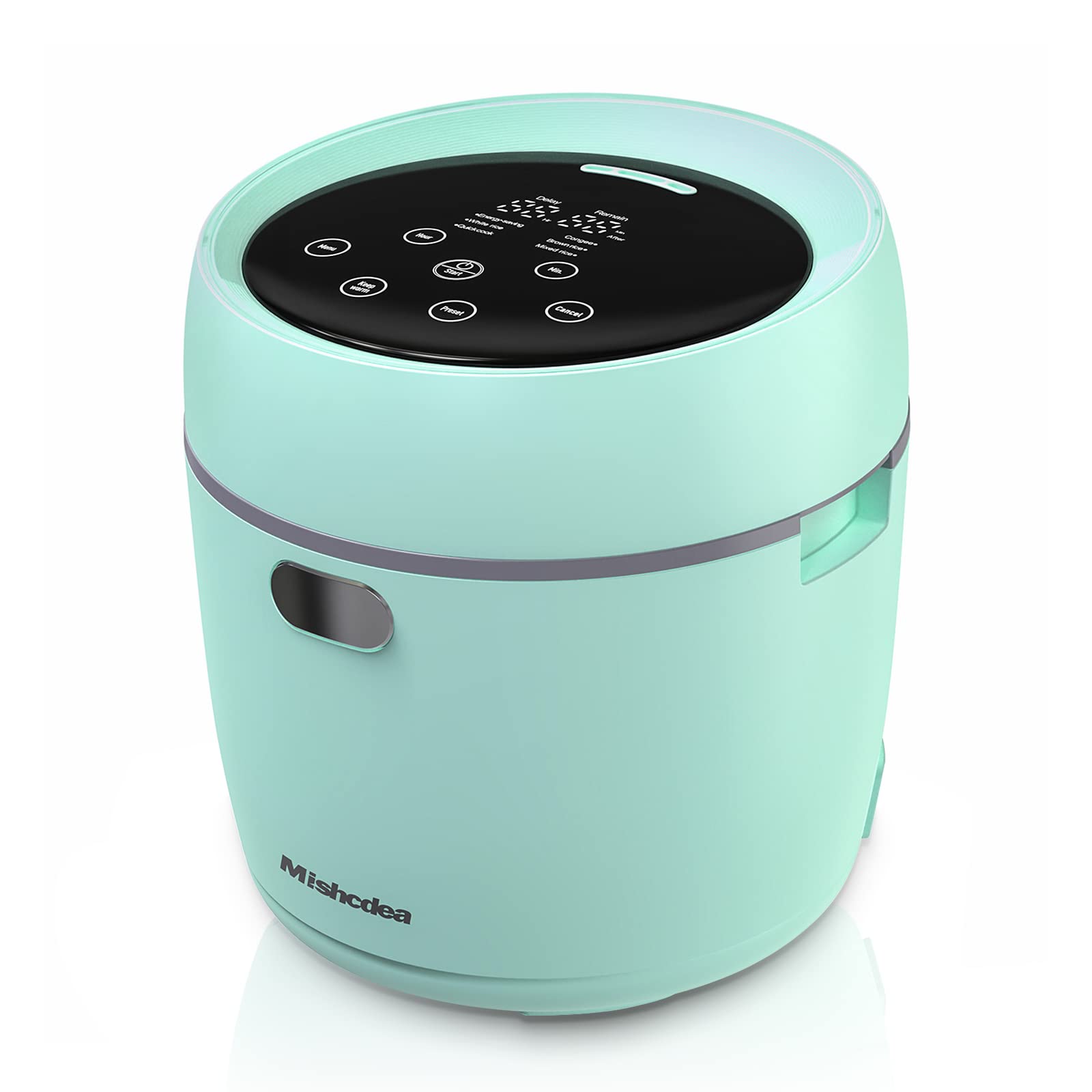 Mishcdea 3-Cup Smart Mini Rice Cooker - Small Personal Rice Cooker & Steamer with Non-Stick Pot, Delay Timer & Keep Warm Function (6 Cups Cooked) - Perfect for Dorms, Offices & Small Kitchens