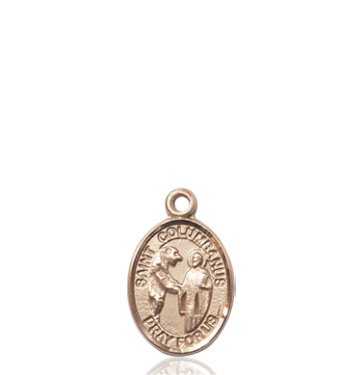 14K Gold St. Columbanus Medal - Religious Jewelry for Men & Women - Perfect for Baptism, First Communion & Confirmation Gifts