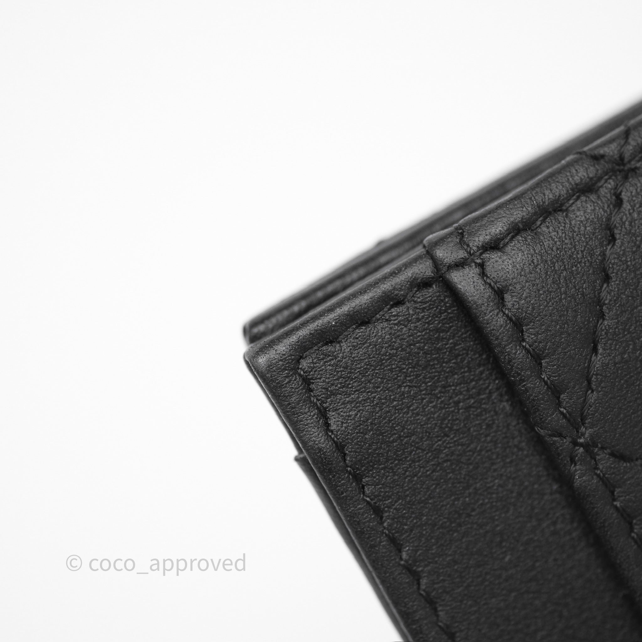 Chanel Quilted So Black Calfskin Card Holder - Luxury Compact Wallet for Credit Cards & ID - Perfect for Everyday Use, Travel & Gifting