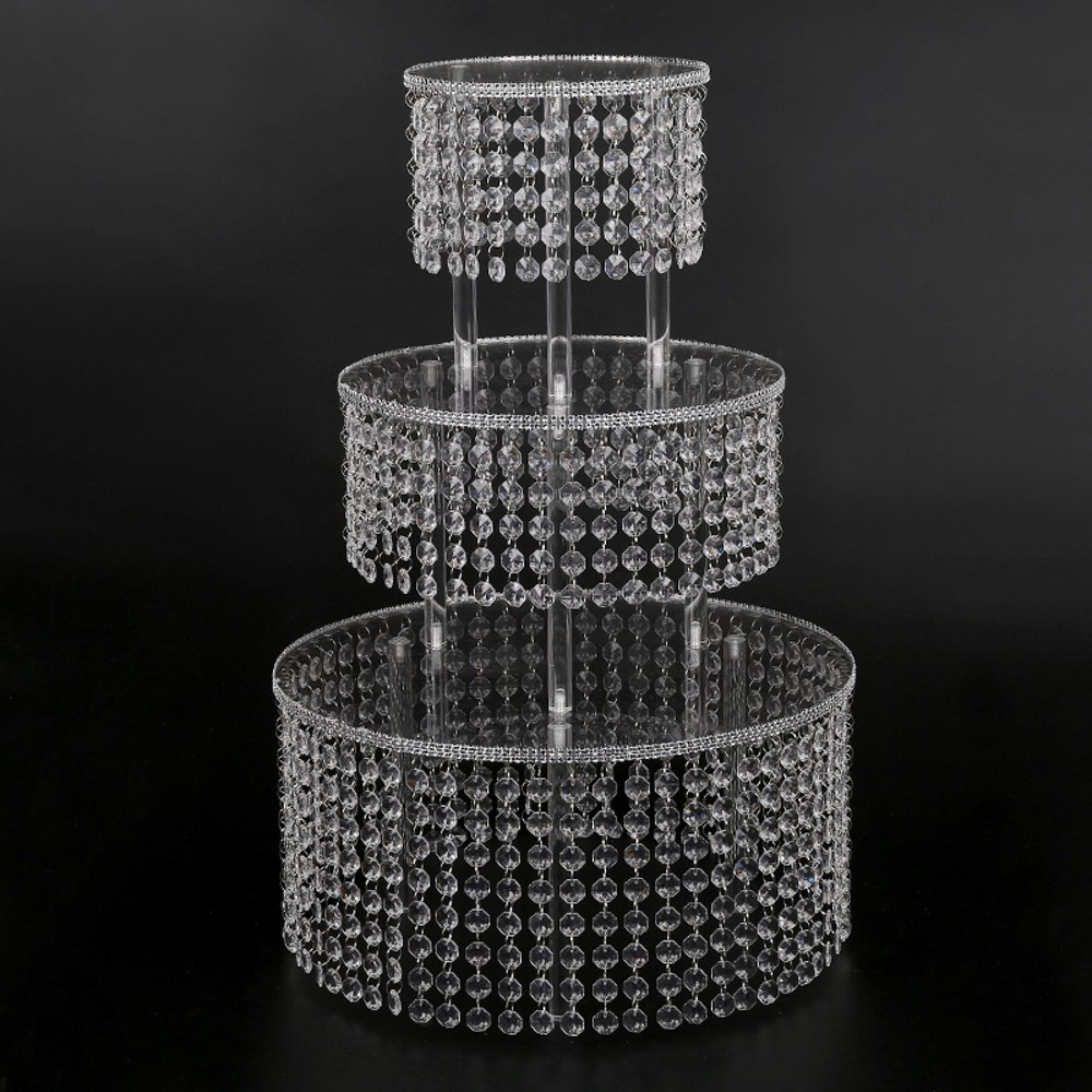 4-Tier Premium Acrylic Cake Display Stand - Clear Wedding Cake Tower for Baby Shower, Birthday Party, Bridal Shower & Buffet Decor - Perfect for Dessert Tables & Event Centerpieces