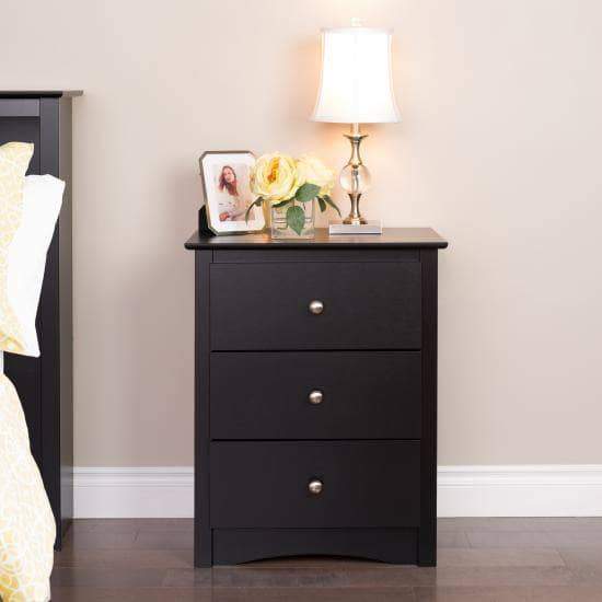 Sonoma 3 Drawer Tall Nightstand with Storage - Modern Bedside Table for Bedroom, Living Room & Guest Room - Multiple Finish Options Available
