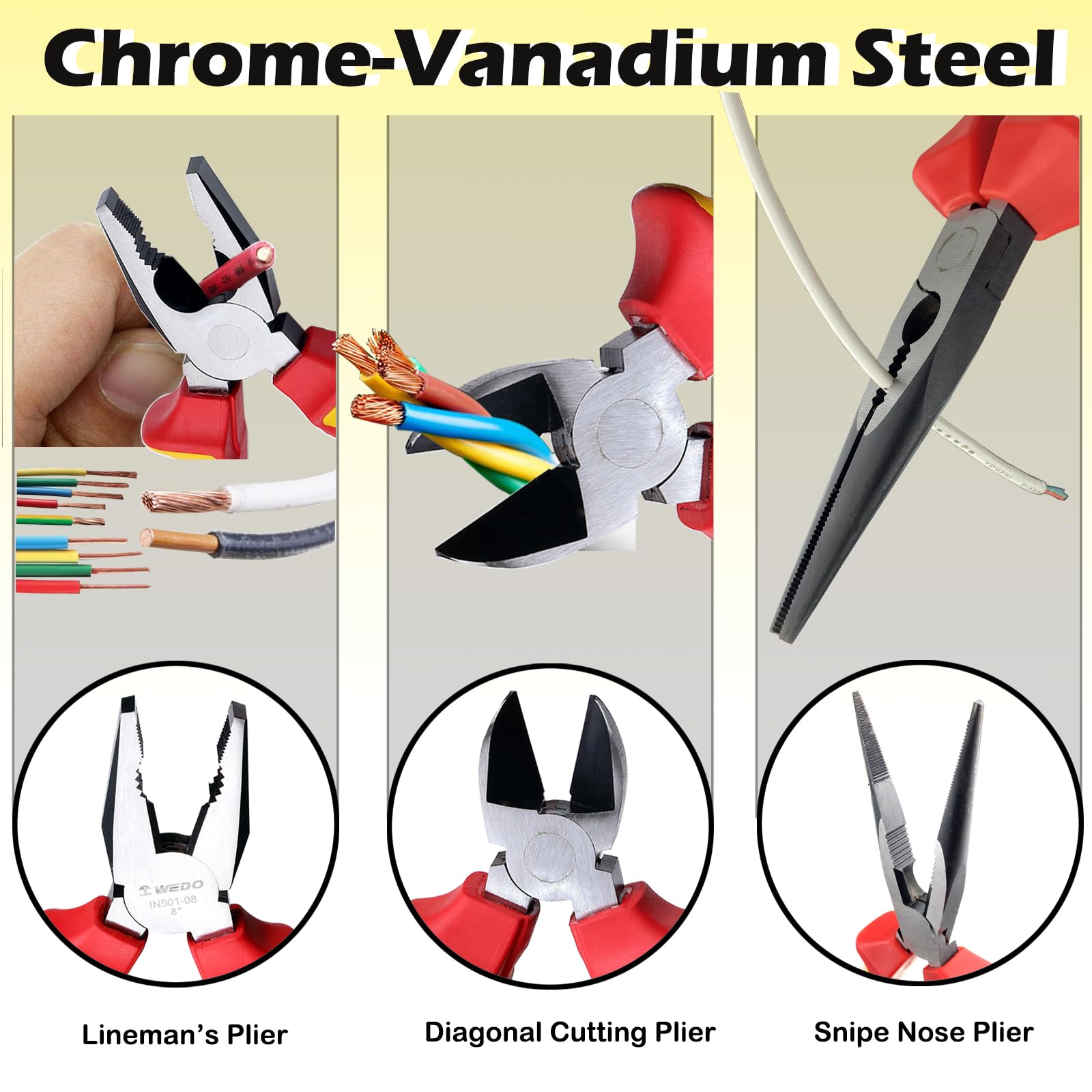 7Pcs 1000V Insulated Tool Set - VDE Screwdrivers & Pliers for Electricians | Home Repair & DIY Projects