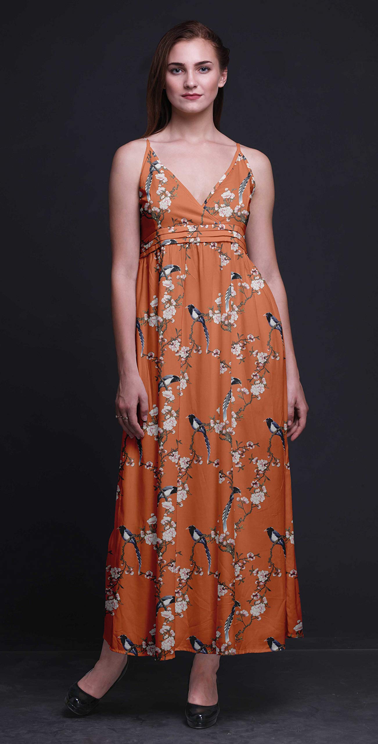 Bimba Women's Printed Sleeveless Bohemian Maxi Dress - Strappy Summer Beach Cover Up for Vacation, Pool Party & Tropical Getaway