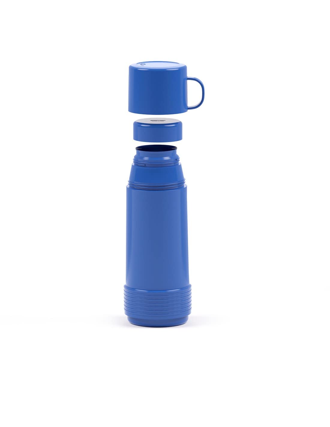 Reusable Fun-Insulated Double Wall Vacuum Water Bottle 16oz (1/2L) - Leakproof Stainless Steel Thermos for Hot & Cold Drinks - Perfect for Hiking, Gym, Office & School (Blue)