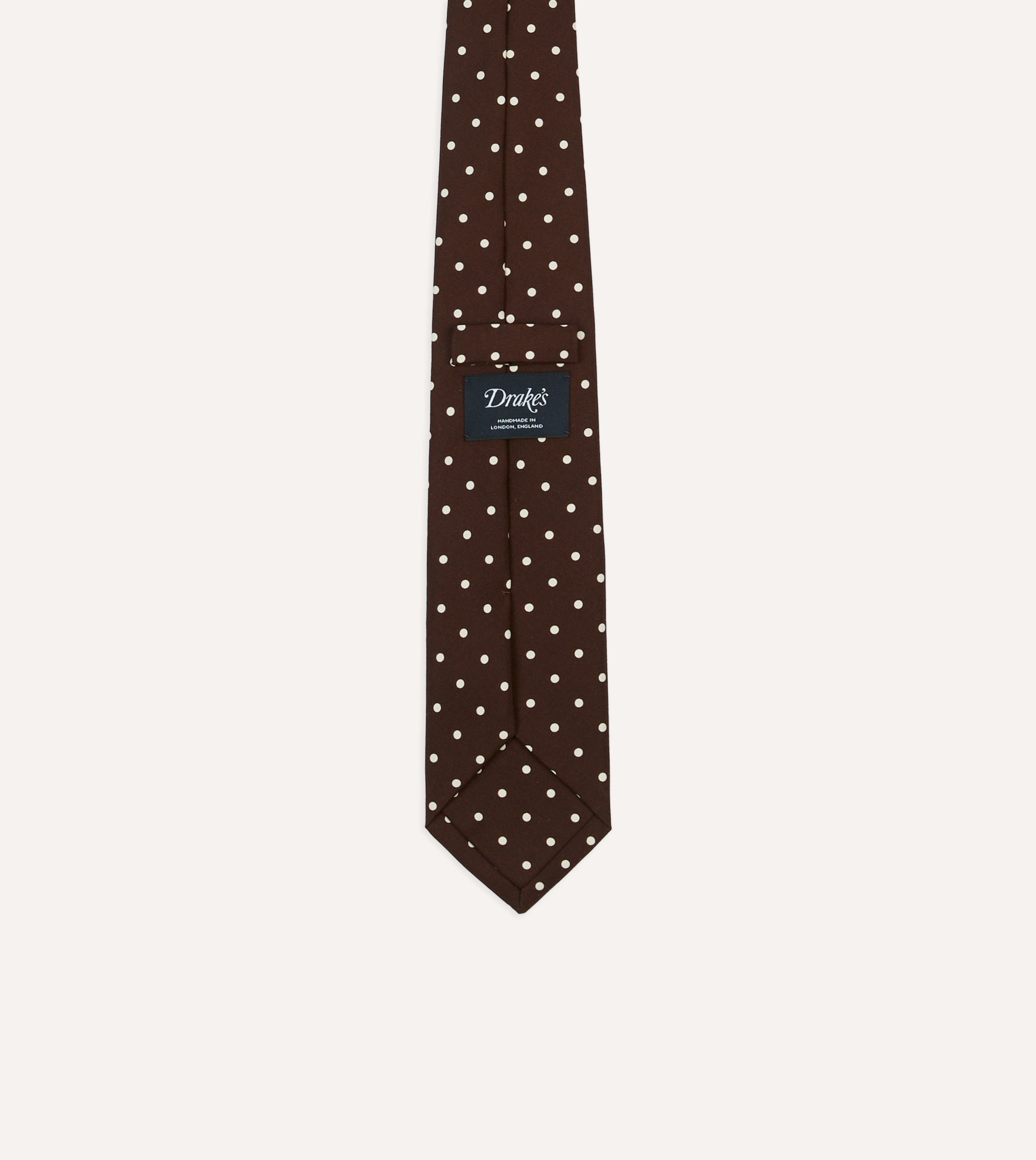 Elegant Brown Polka Dot Silk Self-Tipped Tie for Men - Perfect for Weddings, Business Meetings & Formal Events