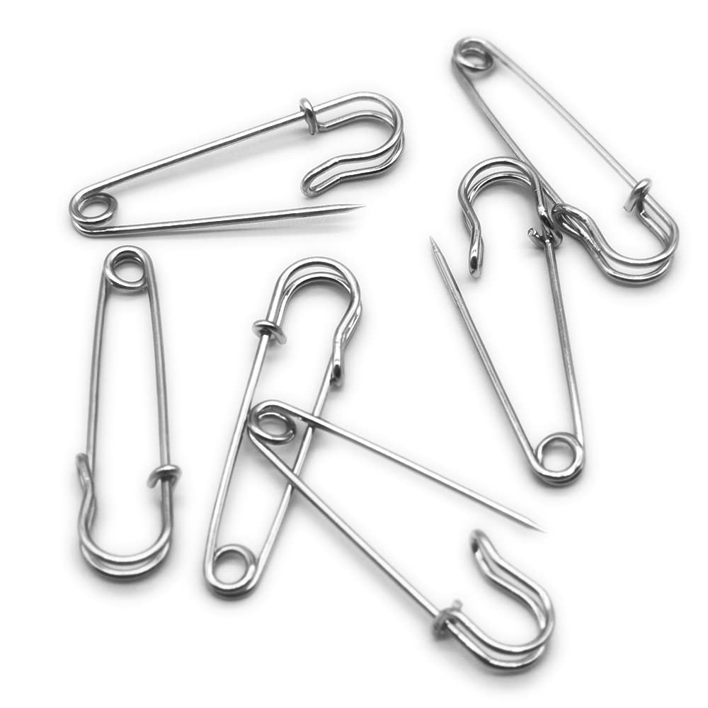 Heavy Duty 2 Inch/50mm Silver Safety Pins Brooches - 30 Pack for Blankets, Kilts, Skirts, Sweaters, Shawls & DIY Crafts | Secure Fastening for Clothing, Fabrics & Home Decor Projects