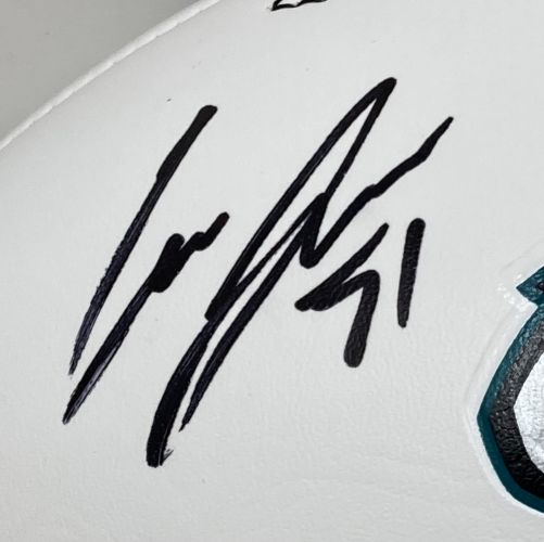 Cam Jurgens Autographed Philadelphia Eagles Logo Football - PSA/DNA Certified with Super Bowl LIX Display Case - Perfect for Eagles Fans, Sports Memorabilia Collectors, and Game Room Decor