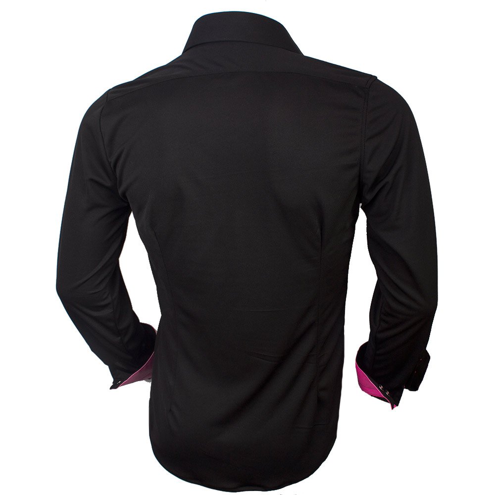 Black & Neon Pink Moisture-Wicking Dress Shirt for Men & Women | Breathable Quick-Dry Performance Shirt | Made in USA | Perfect for Office Work, Business Meetings & Outdoor Activities