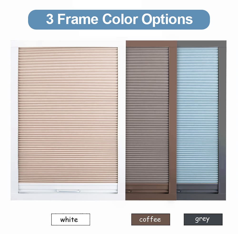 TIPIACE Motorized Skylight Blinds - Honeycomb Blackout Shades for Sloped Roof Windows, Waterproof & UV Protection, Beige/Yellow | Perfect for Sunrooms, Attics & Glass Roof Rooms