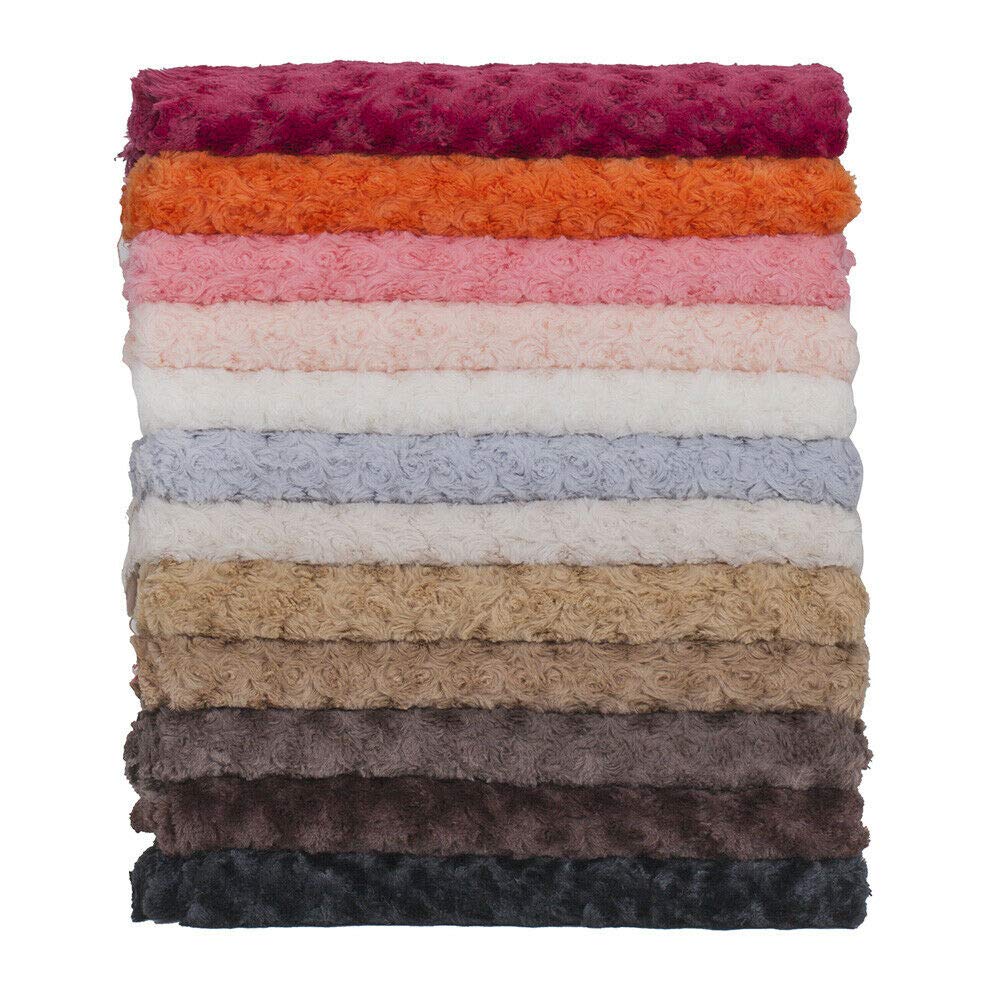 Neotrims Soft Pile Minkee Rose Fur Fabric - Premium Baby Photography Backdrop, DIY Crafts & Apparel Material - Earthy Colors, Swirl Rose Pattern, Ultra-Soft Luxury Handle (Black, 1 Meter) - Perfect for Nursery Decor, Baby Shoots, Blanket Making & Fashion Accessories