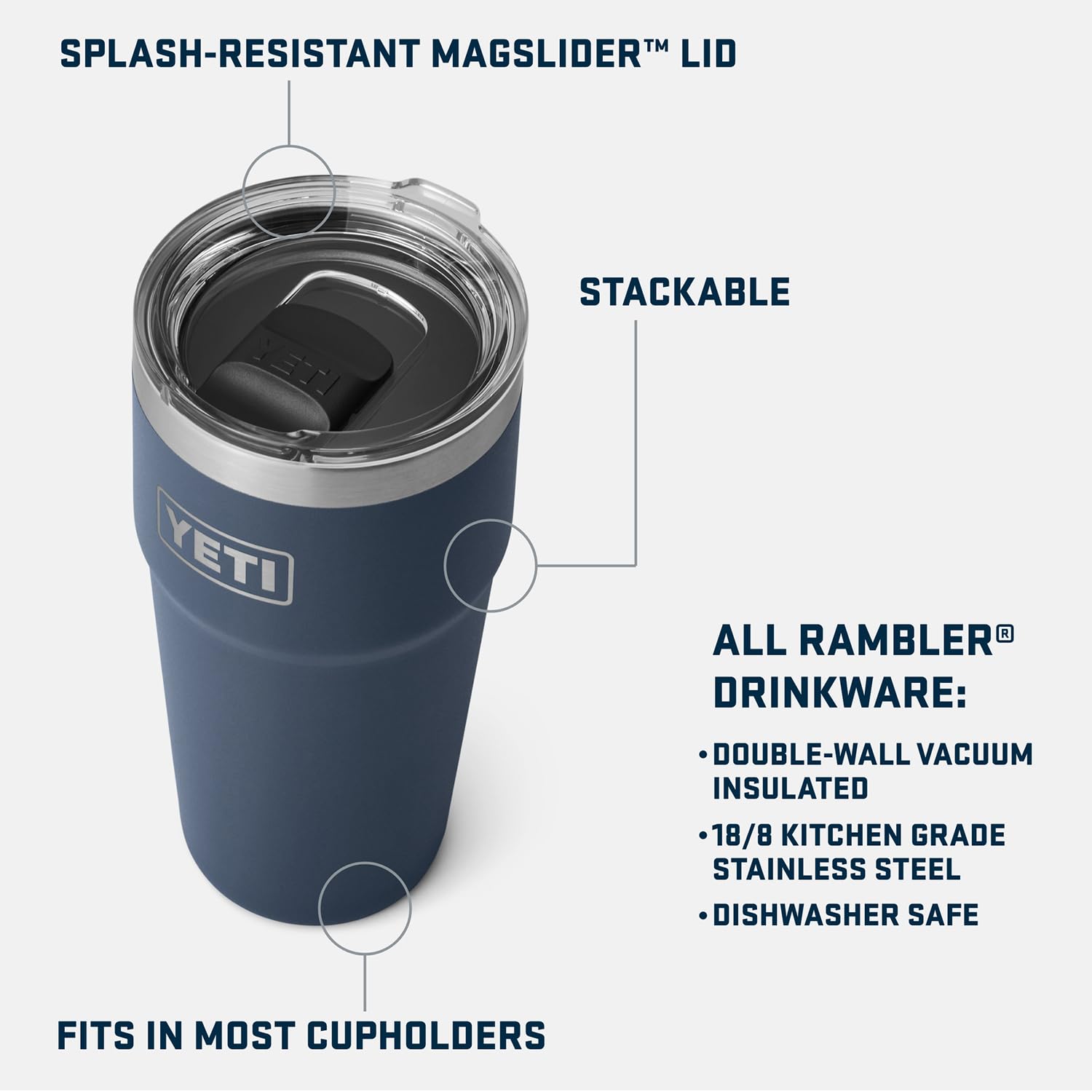 YETI Rambler 30 oz Stainless Steel Vacuum Insulated Tumbler with MagSlider Lid - Stackable, Leakproof Travel Mug for Coffee, Tea & Cold Drinks - Perfect for Camping, Office & Outdoor Adventures