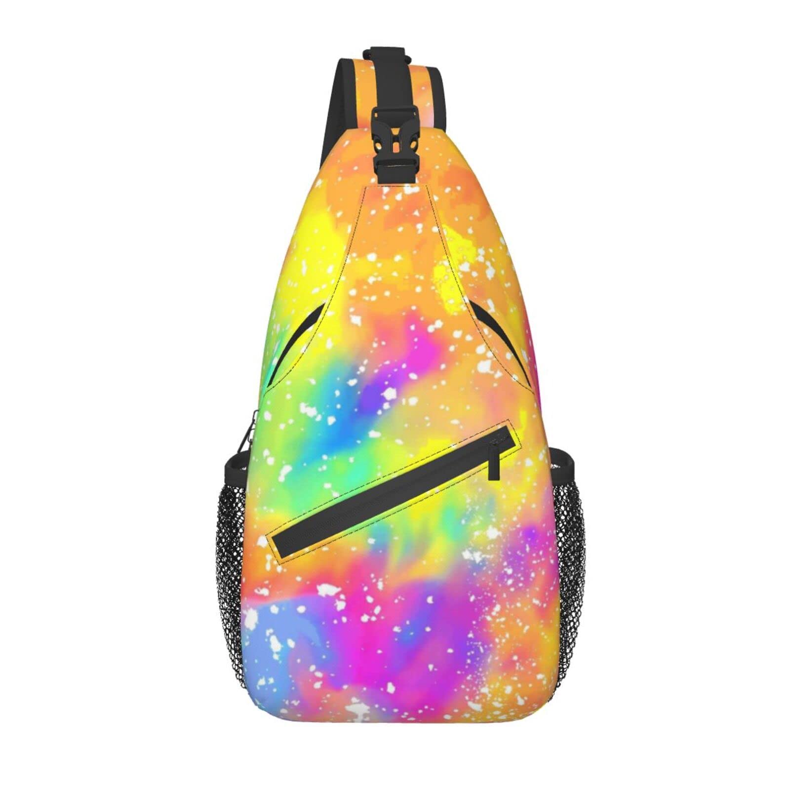 Rainbow Stripes Crossbody Sling Backpack for Women & Men - Lightweight Travel Hiking Daypack with Adjustable Strap - Perfect for Outdoor Adventures, Commuting, and Daily Use