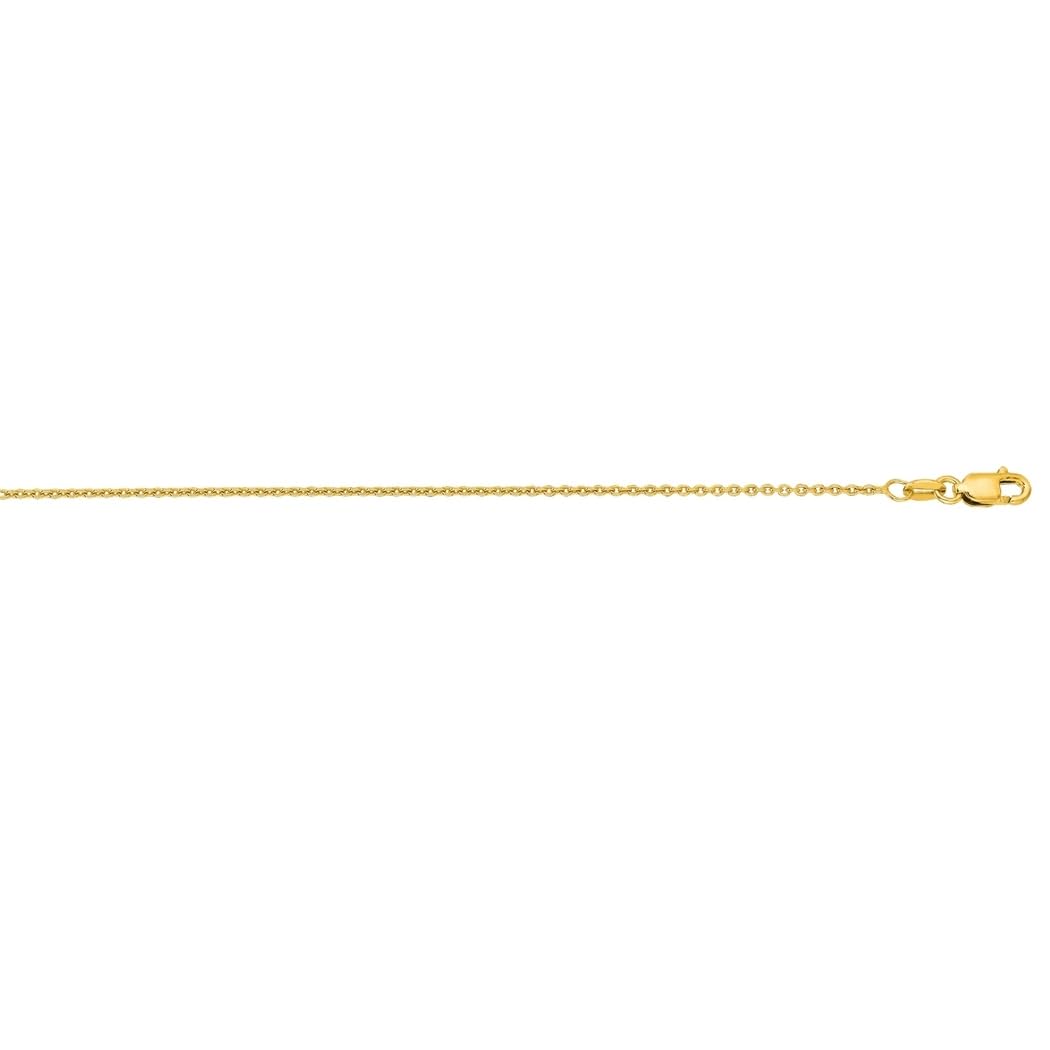 14K Gold Sparkle Cut Round Cable Link Chain Necklace for Women & Men - White Gold & Yellow Gold Options | 16