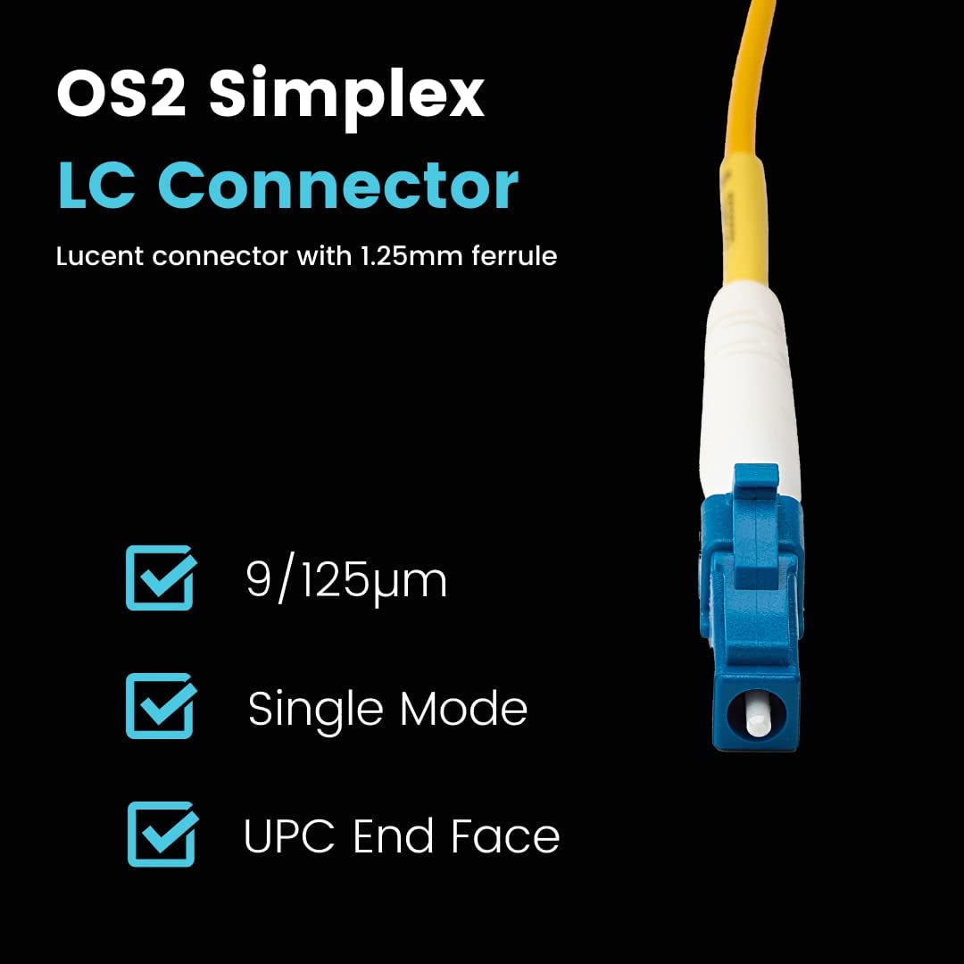 FTTH Fiber Optic Launch Cable - SC/APC to LC/UPC Connectors - 1000m G652D Singlemode 9/125 Fiber - OTDR Testing Cable with Dead Zone Eliminator - Perfect for Network Installation & Maintenance