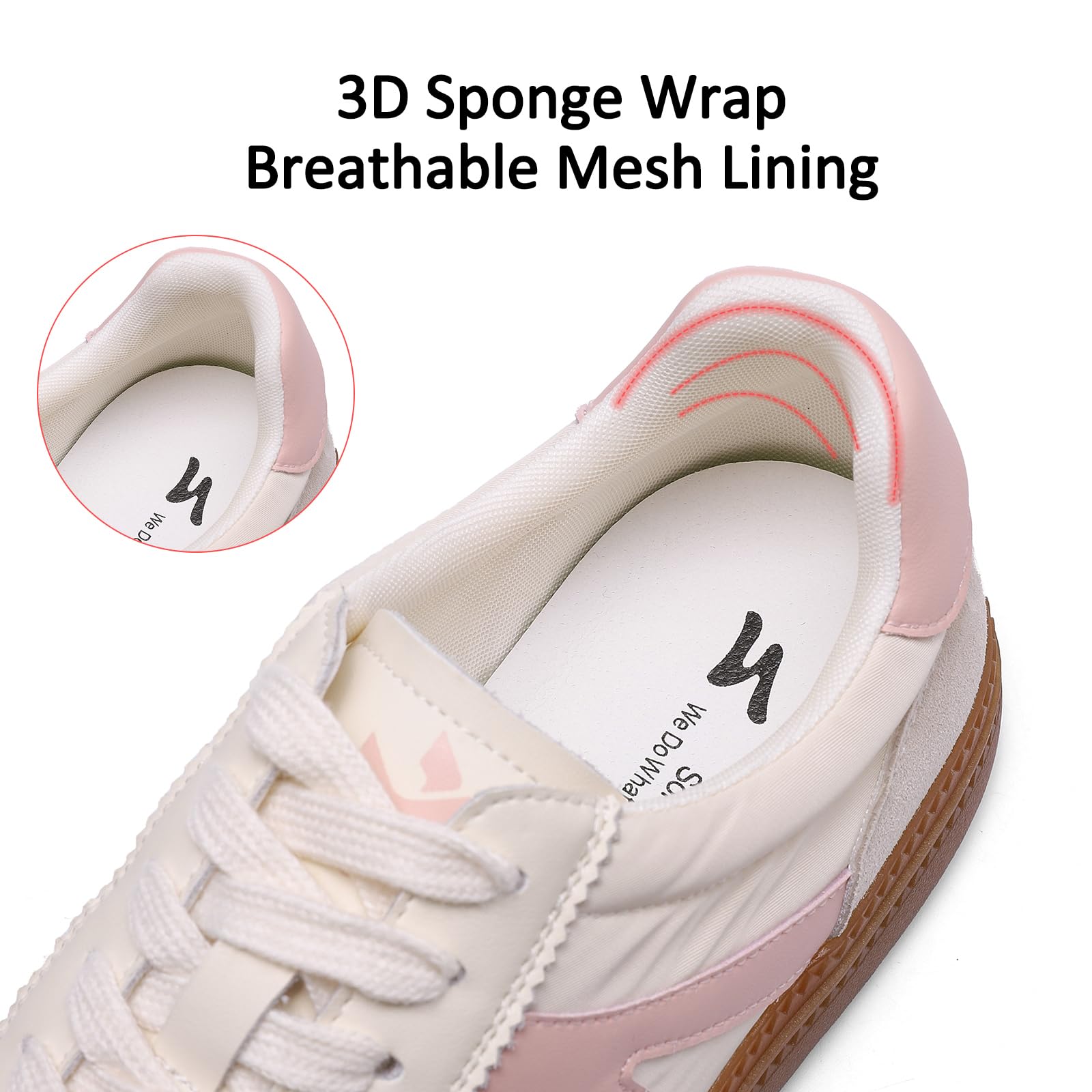 Somiliss Women's Casual Sneakers - Breathable Non-Slip Walking Shoes | Microfiber Leather & Suede Fabric 3-in-1 Upper | Comfortable Flats for Tennis, Workout & Daily Wear | Perfect for Office, Gym & Outdoor Activities