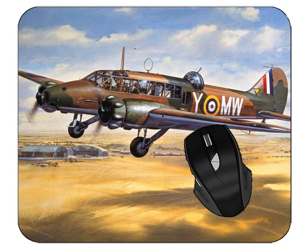Military Themed Avro Anson Mouse Pad - Non-Slip Gaming Mouse Mat for PC, Laptop, Office & Home Use - Perfect for Gamers, Military Enthusiasts & Aviation Lovers