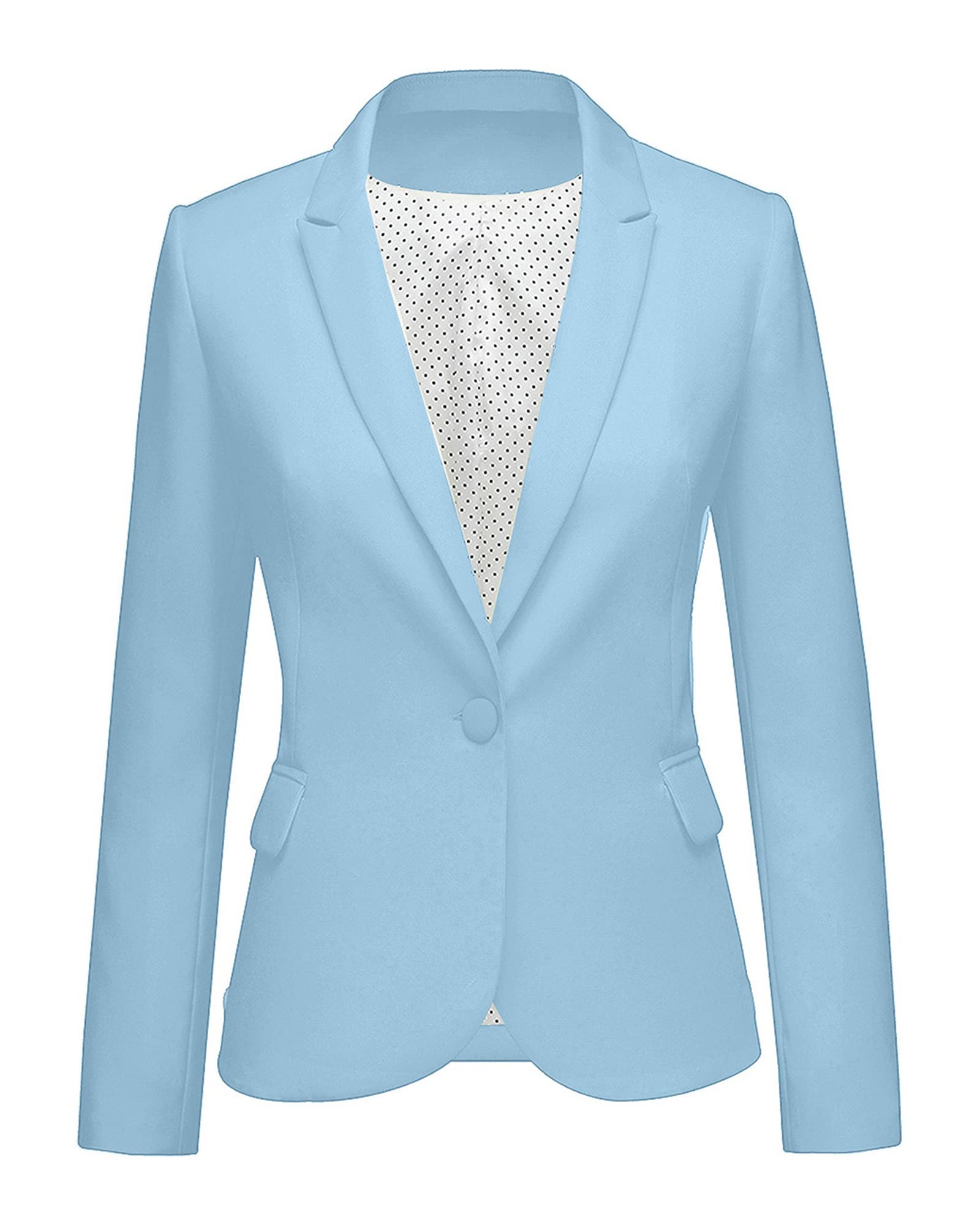LookbookStore Women's Notched Lapel Blazer with Pockets - Professional Office Suit Jacket for Business, Work & Formal Occasions