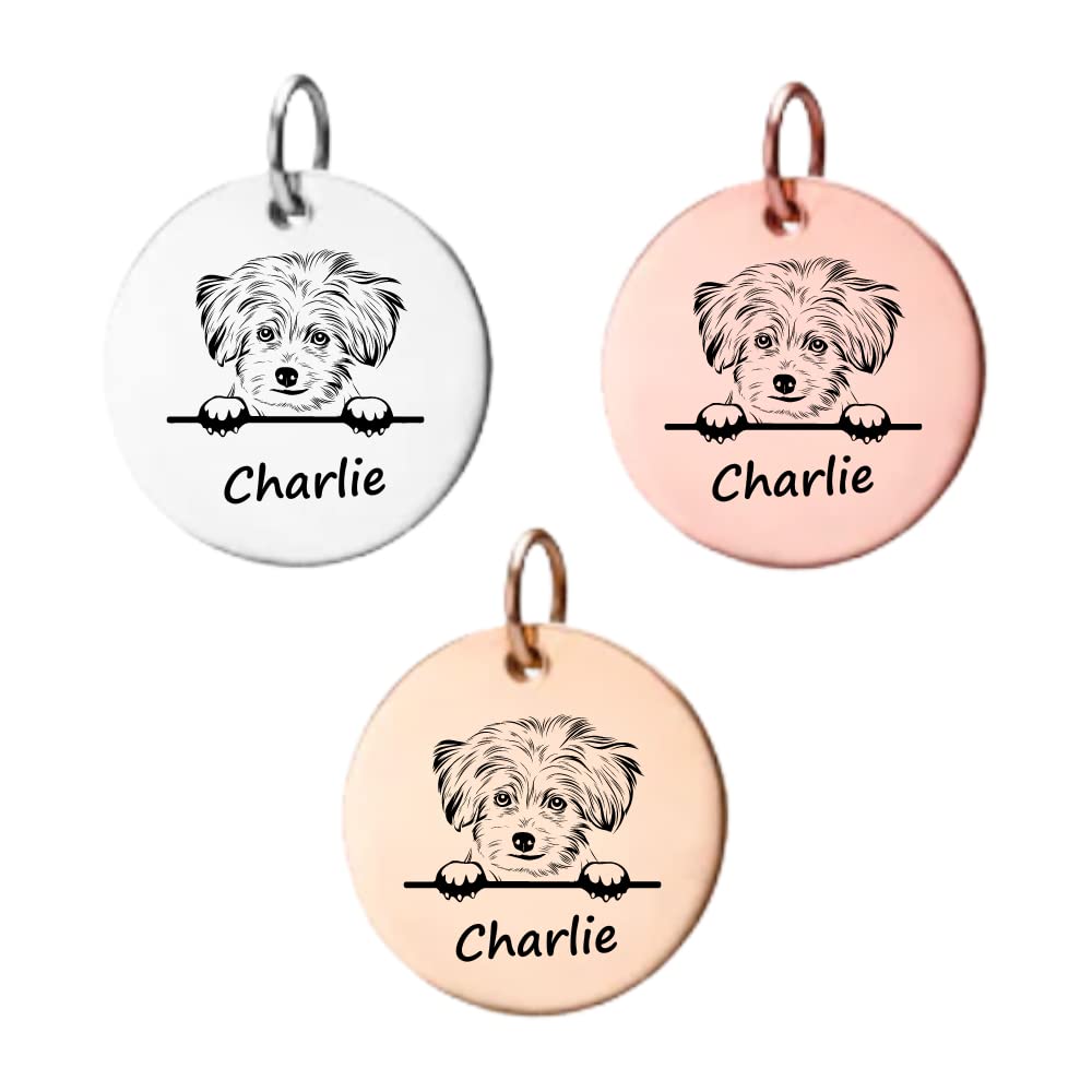 Personalized Maltese Dog Charm - Custom Engraved Pet Jewelry for Dog Moms | DIY Jewelry Making Kit, Memorial Keepsake Gift for Maltese Lovers | Perfect for Birthdays, Anniversaries & Pet Memorials