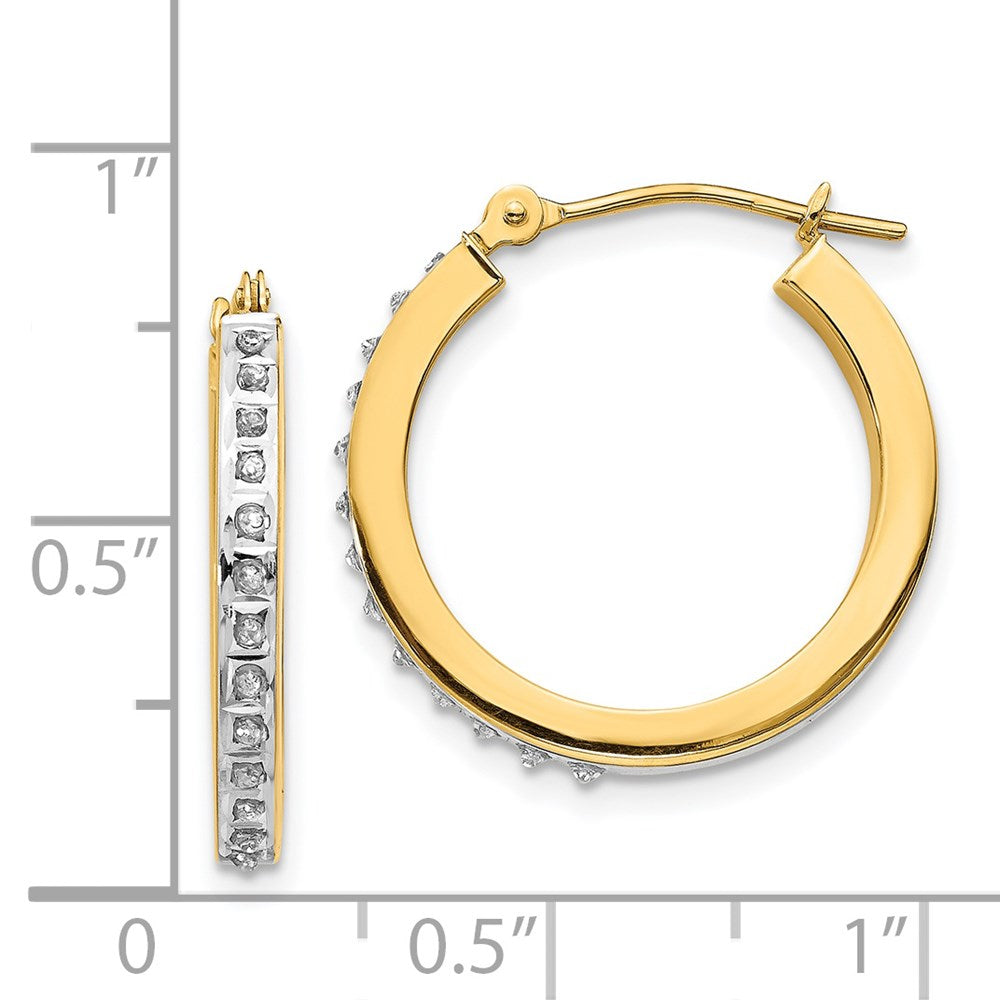 14K Gold Diamond Hinged Hoop Earrings for Women - Round Sparkling Stud Earrings for Everyday Wear & Special Occasions | Model DF230