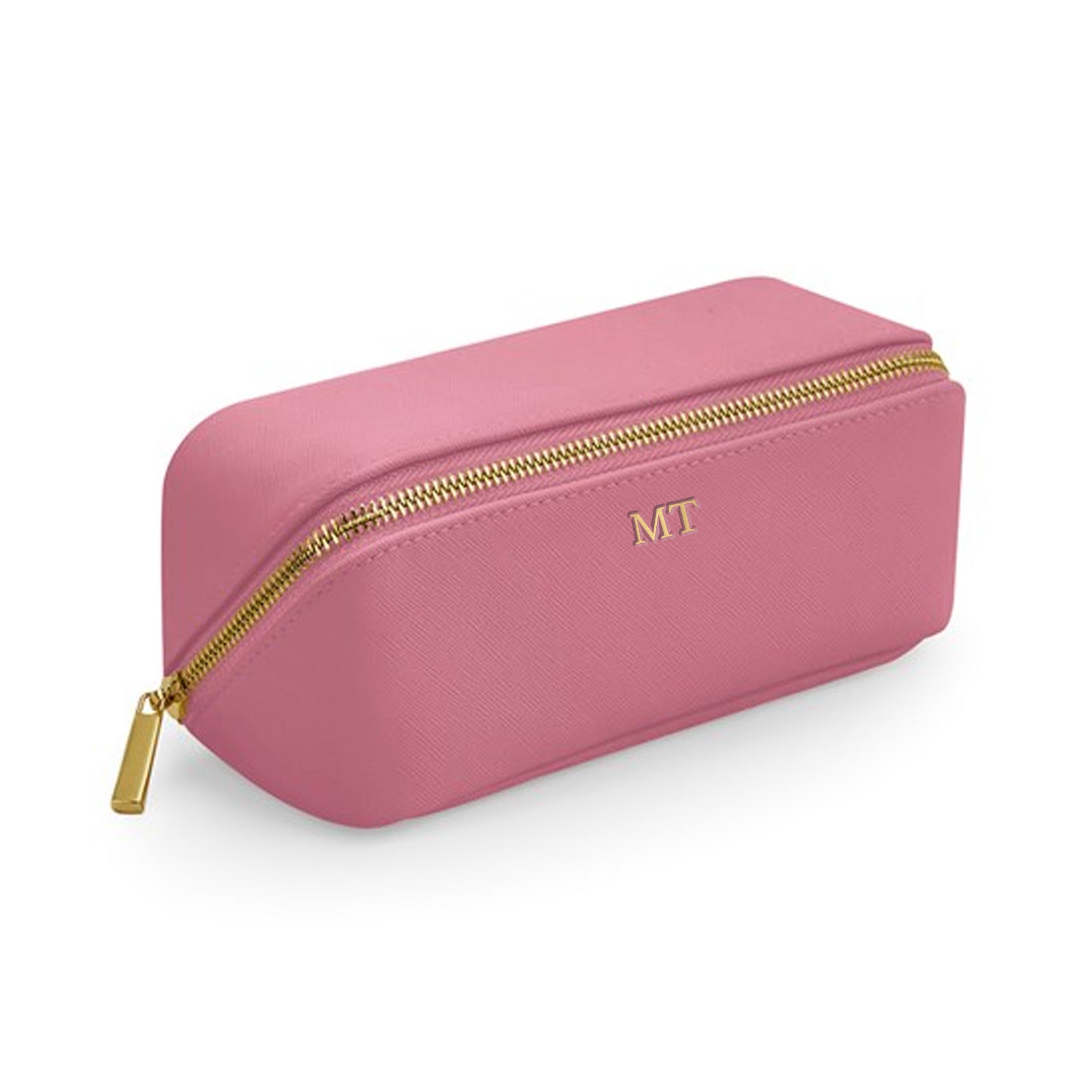 Carnaby Embossed Initial Open Flat Mini Accessory Case - Personalized Jewelry Organizer for Travel, Home & Office Storage | Monogrammed Gift Idea for Women