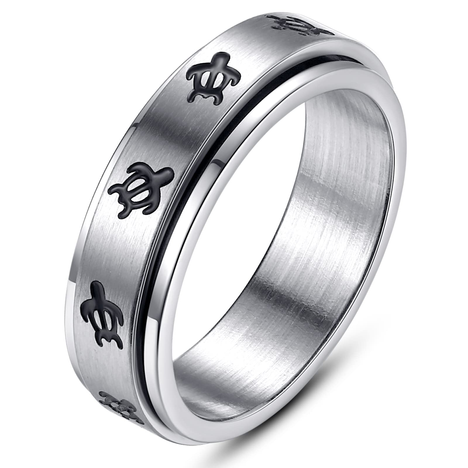 Cute Turtle Spinner Ring for Women & Men - Stainless Steel Anxiety Relief Fidget Ring, Stress Relief Jewelry Gift for Her - Perfect for ADHD, Autism, Office Stress & Anxiety Management