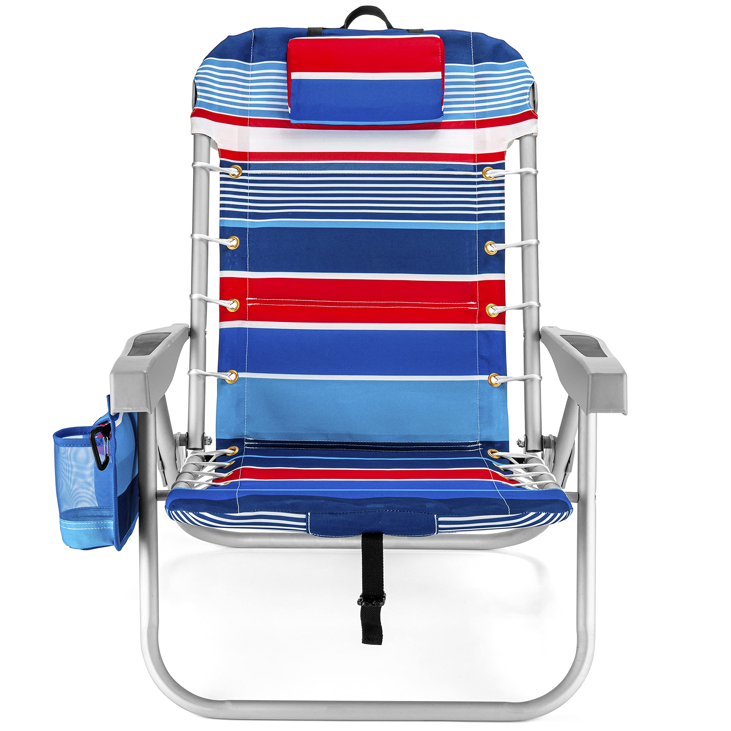 **Homevative 2 Pack Folding Backpack Beach Chair - 5 Adjustable Positions, Towel Bar, Cooler & Storage Pouch, Cup & Phone Holder - Portable for Beach, Camping, Picnic, Travel & Outdoor Activities**