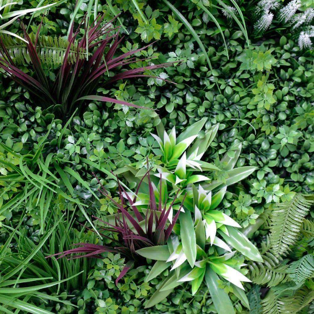 Premium 100x100cm UV-Resistant Artificial Vertical Garden Wall Panel - Luxury Fake Green Plant Decor for Indoor & Outdoor Spaces - Perfect for Balcony, Office, Patio, and Home Decoration