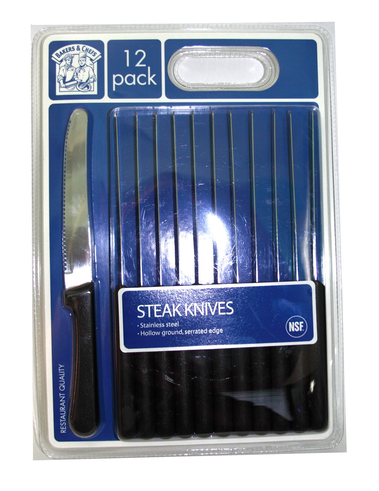 Premium Bakers & Chefs Steak Knives Set - 12 Piece Stainless Steel Serrated Knives for Cutting Meat, Bread & More - Perfect for Restaurants, BBQs & Home Kitchens