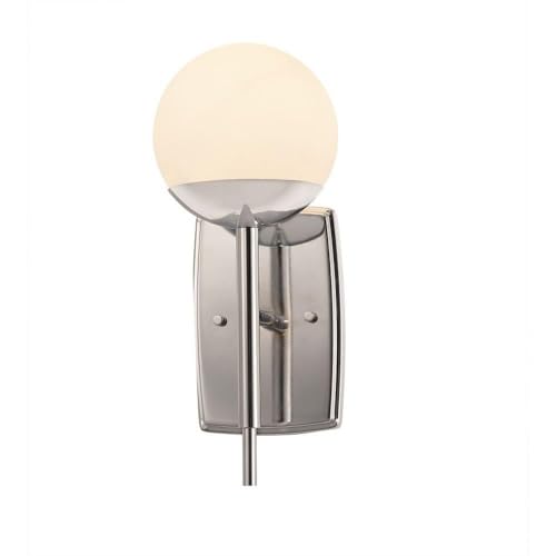 Justice Design Fusion Epoch Single Light Wall Sconce - Polished Chrome Finish Modern Wall Light Fixture for Living Room, Bedroom, or Hallway Lighting