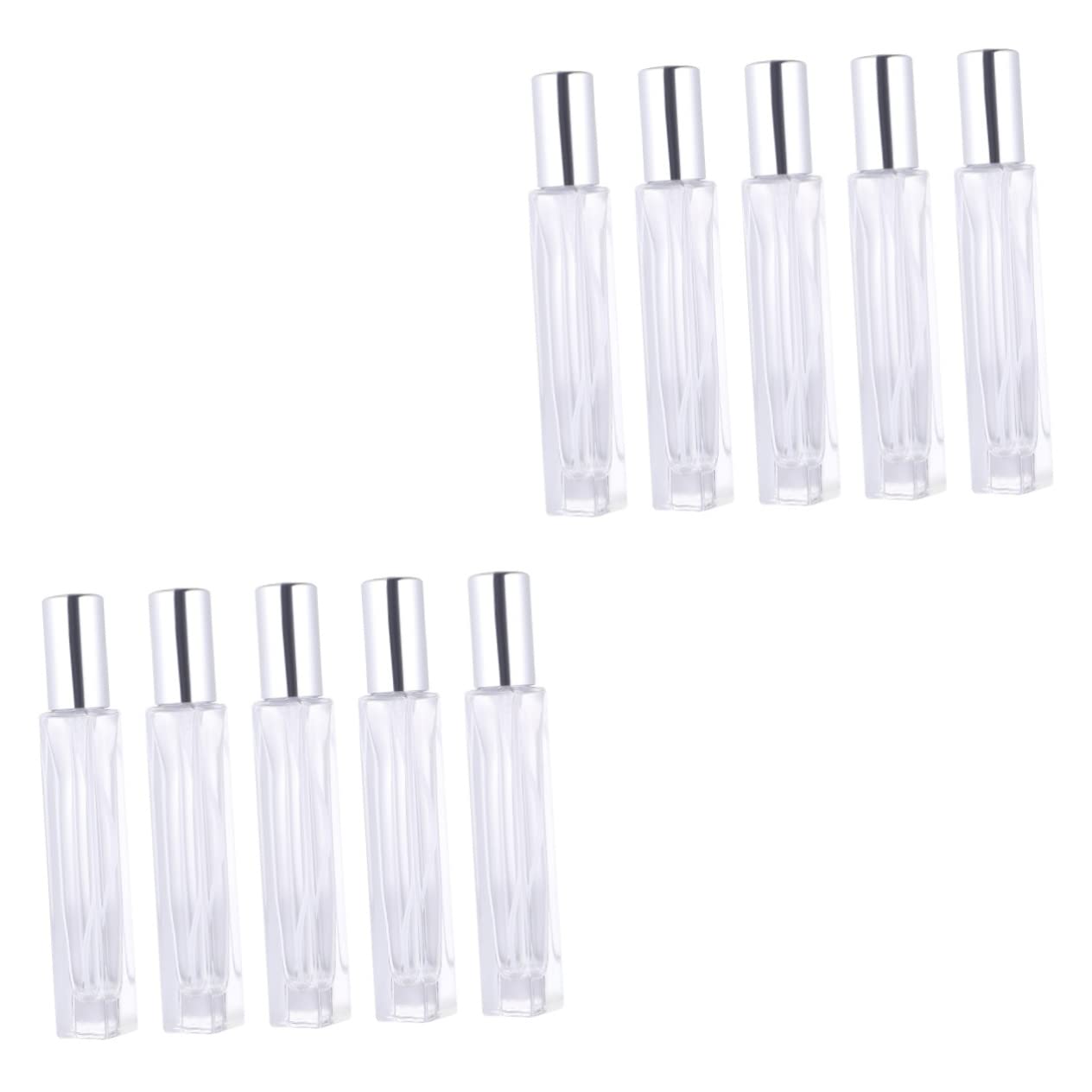 Healeved 10-Pack Glass Travel Bottles for Liquids & Toiletries - Refillable Perfume Spray Bottles & Cosmetic Containers - Perfect for Travel, Gym, Home & DIY Beauty Products