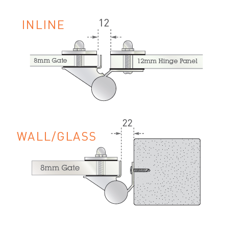 Premium Standard Glass Pool Gate Hinges - Wall to Glass Mounting - Heavy Duty Stainless Steel Hinges for Safety & Durability - Perfect for Residential & Commercial Pool Fencing, Backyard Safety Gates, and Glass Barrier Installations