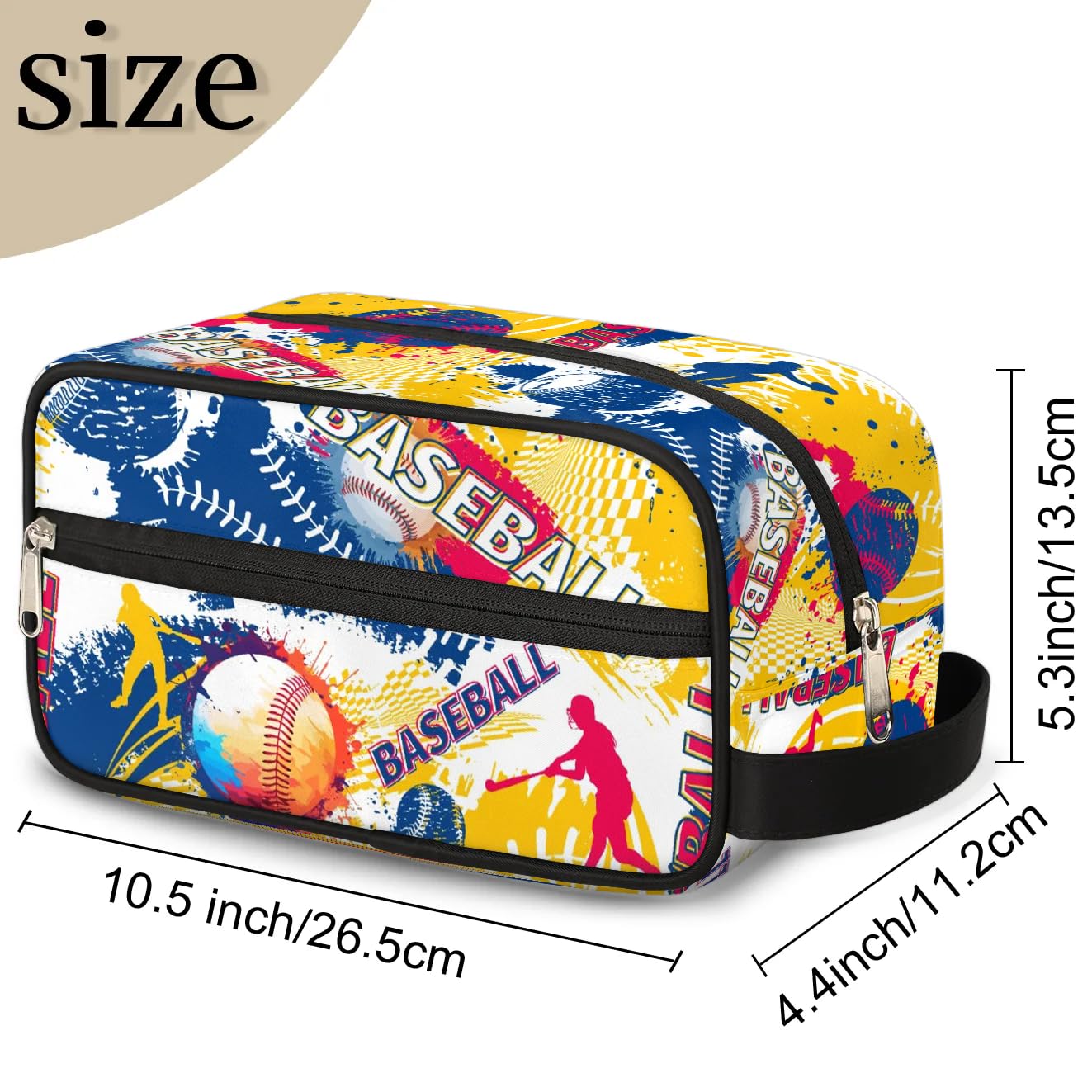Waterproof Travel Toiletry Bag for Women & Men - Lightweight Cosmetic Organizer with Handle & Zip Pockets - Perfect for Gym, Beach, Camping & Baseball Games