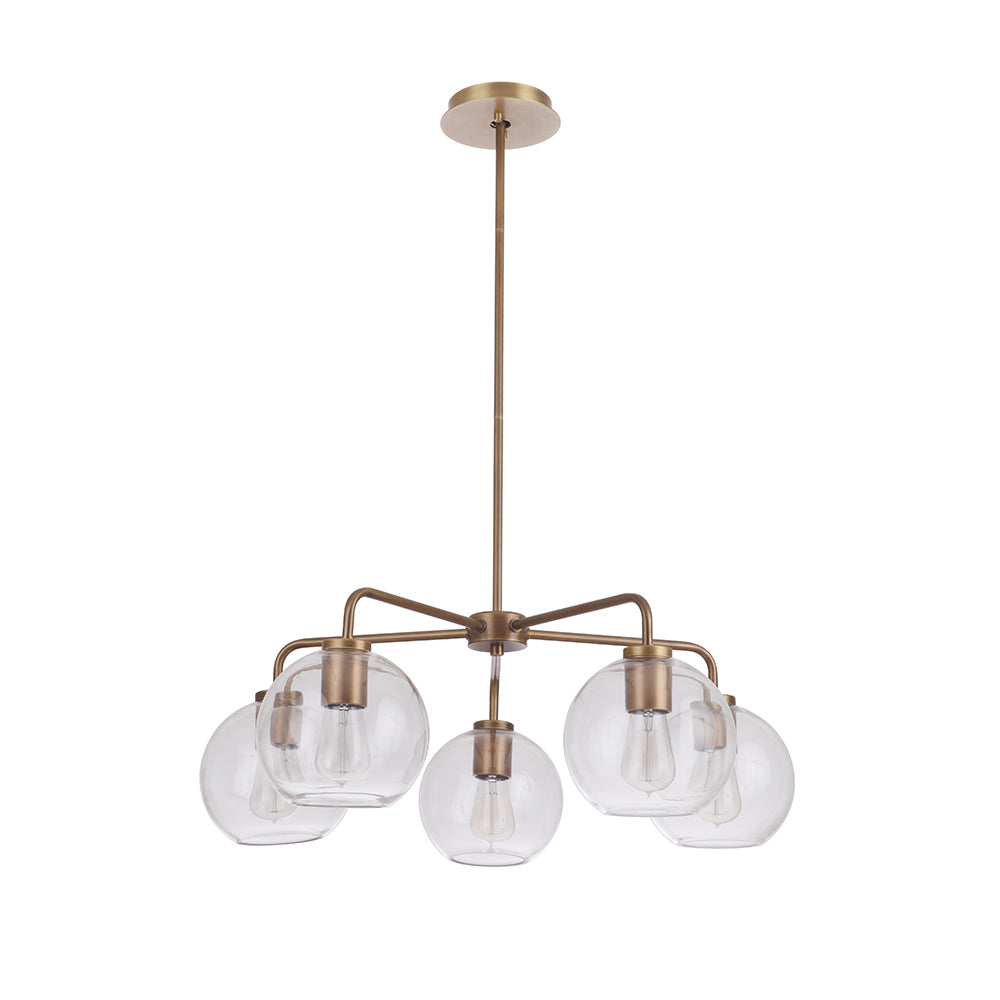 Knox 5-Light Brass Chandelier - Elegant Ceiling Lighting Fixture for Dining Room, Bedroom & Living Room Decor