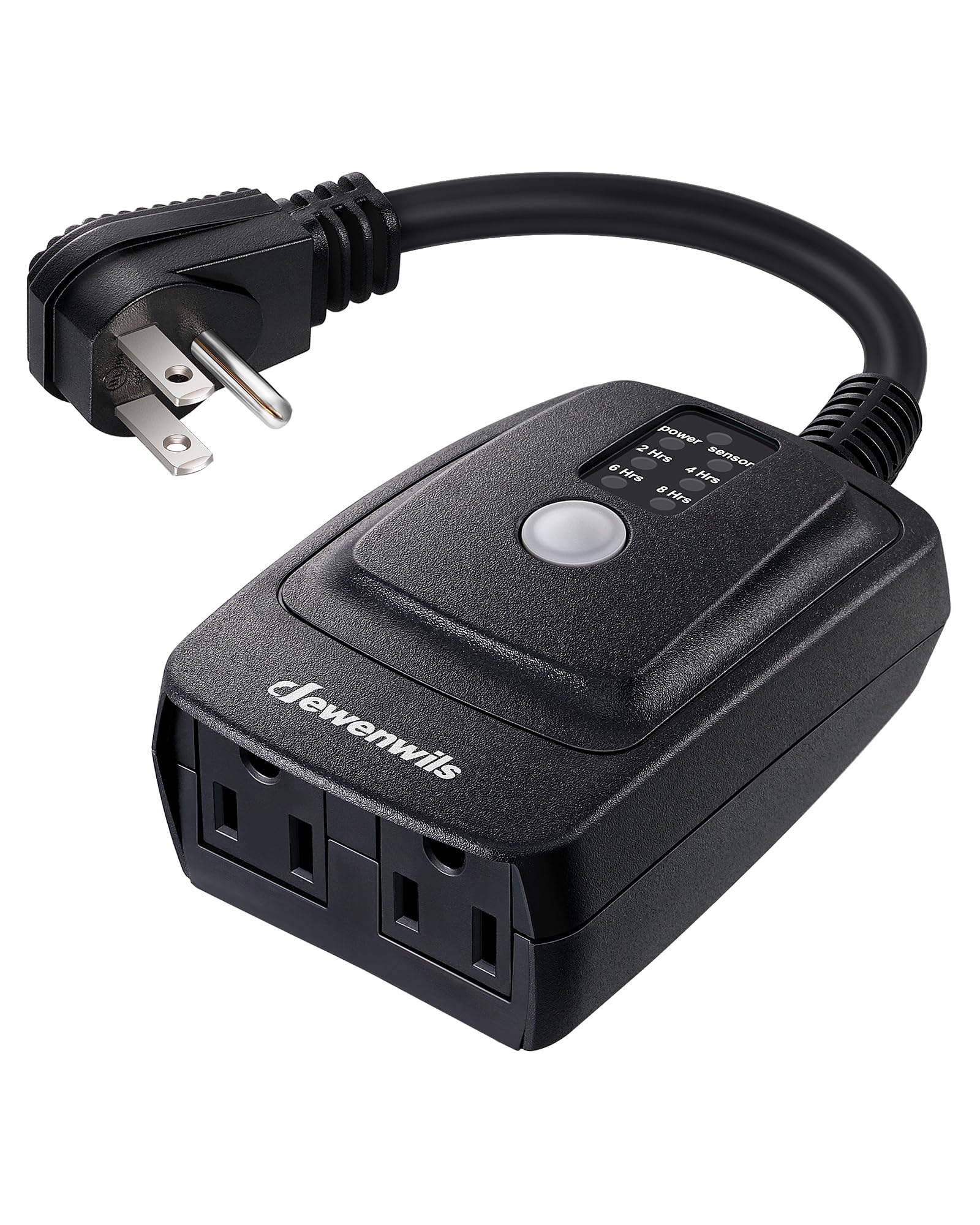 DEWENWILS Outdoor Timer for Lights - Waterproof Electrical Outlet Timer with 2 Grounded Outlets, 15A 1/2HP, UL Listed - Perfect for Garden, Holiday, and Security Lighting Automation