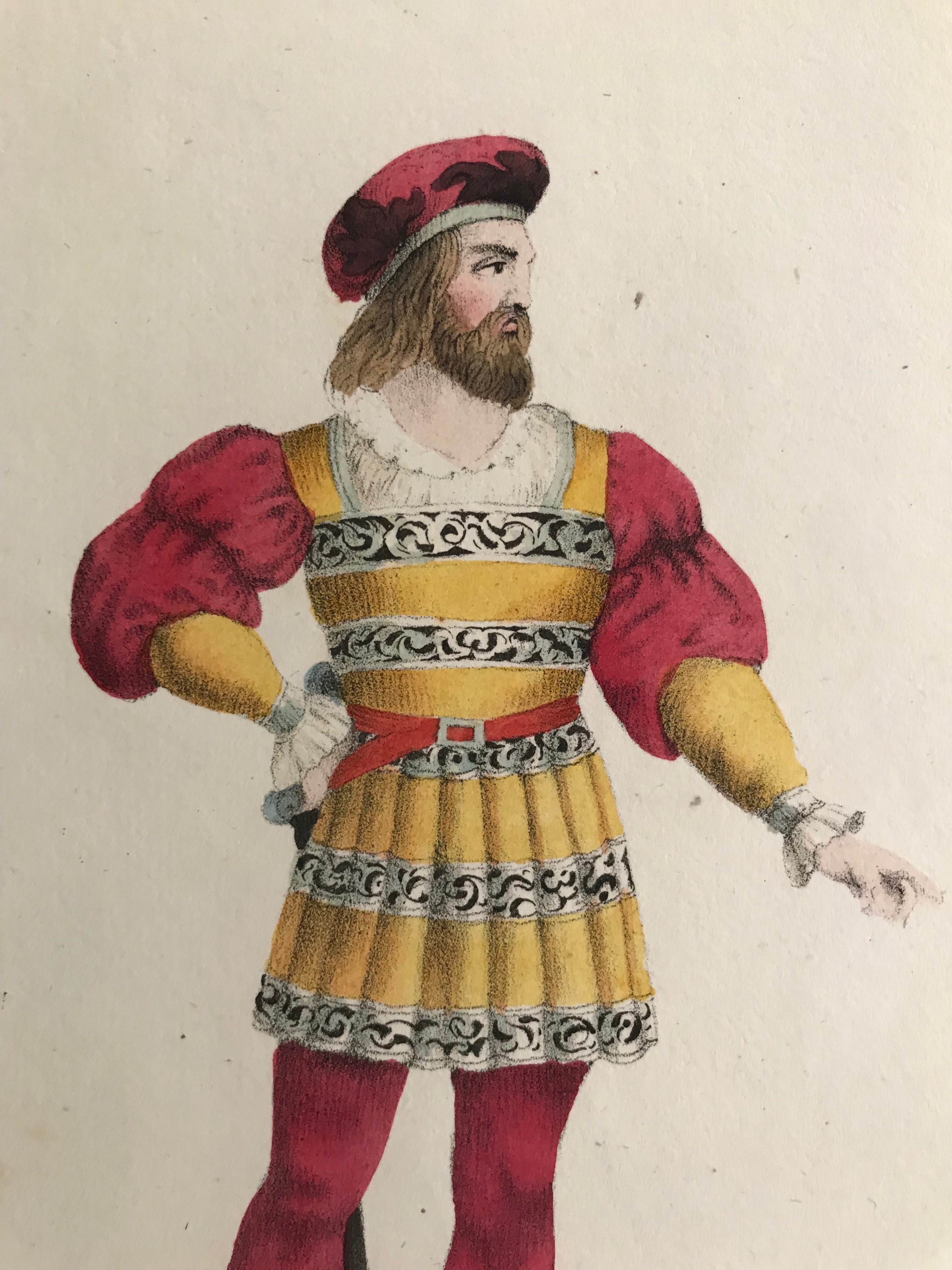 1799 Italian Courtly Clothing Design Stencils - Venetian Gentleman & Soldier Costume Templates | Perfect for Historical Reenactments, Theater Costumes & Renaissance Fairs