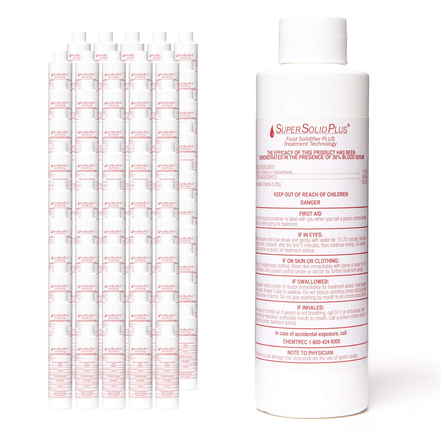 Disorb Suction Canister Sterilizer Absorbent Powder - 1500cc EPA-Approved Solidifier for Bodily Fluids & Blood - 100 Bottles/Case - Ideal for Hospitals, Clinics & Veterinary Use - Perfect for Emergency Spill Control & Medical Waste Management