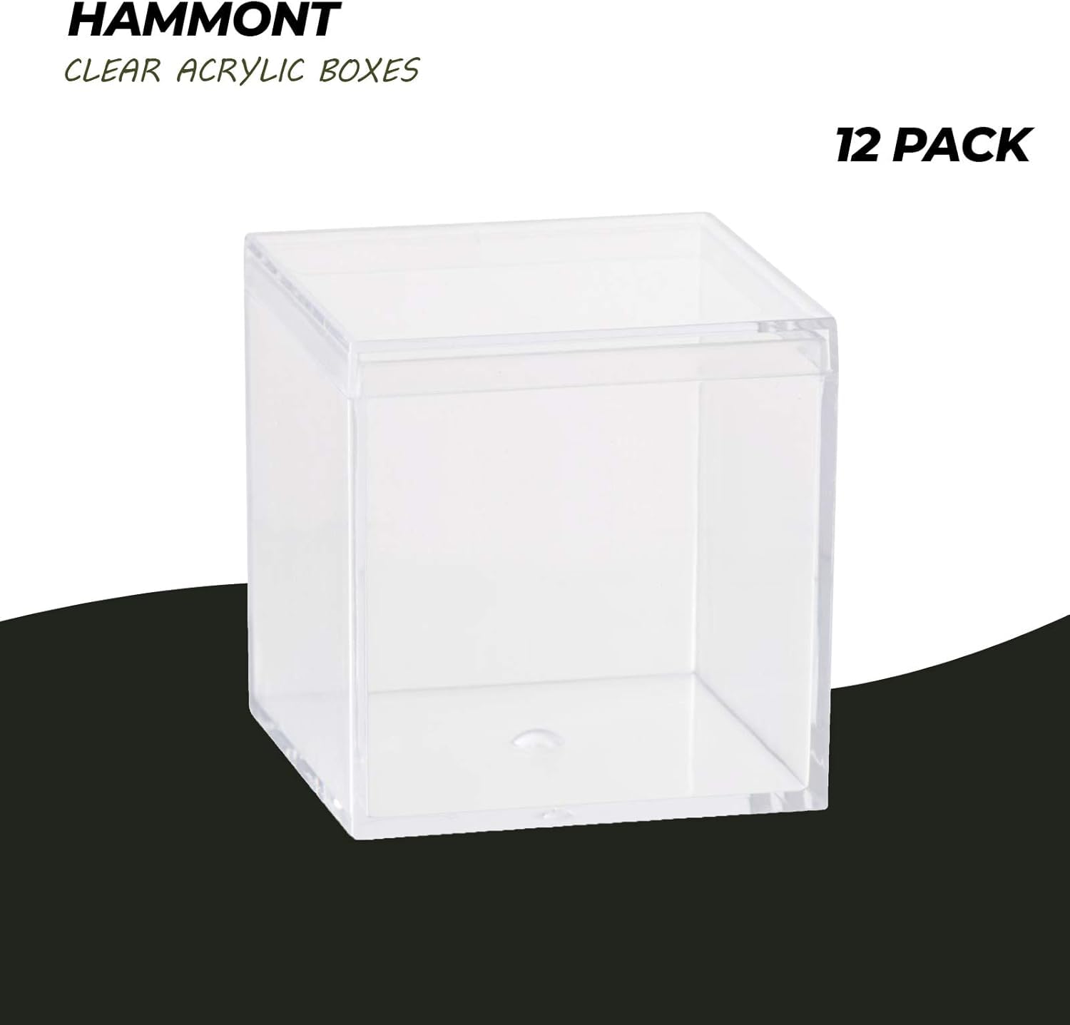 Clear Acrylic Storage Boxes 12 Pack - 2.15