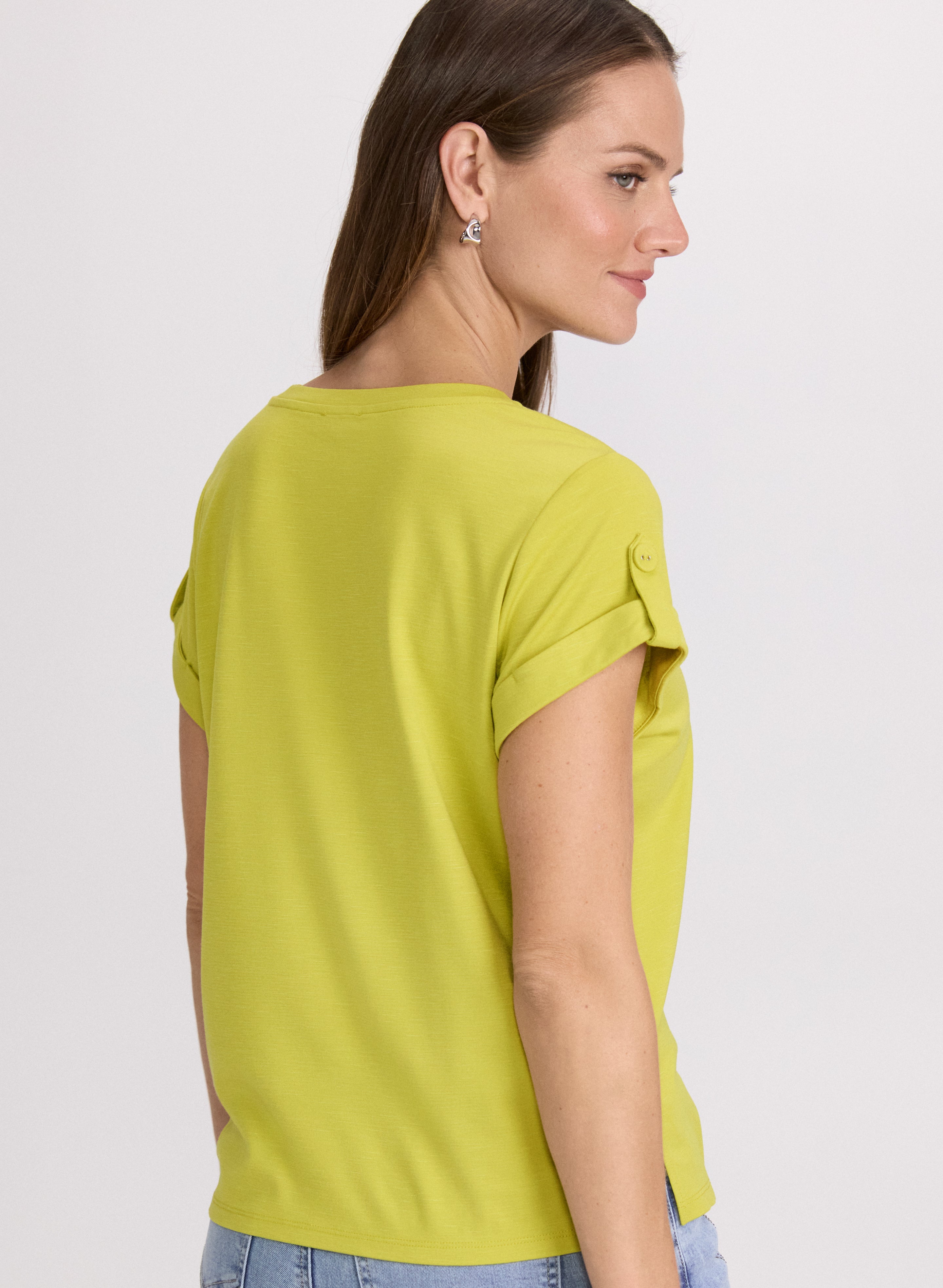 Cuffed Sleeve T-Shirt for Men & Women | Comfortable Casual Short Sleeve Tee | Perfect for Everyday Wear, Outings & Layering